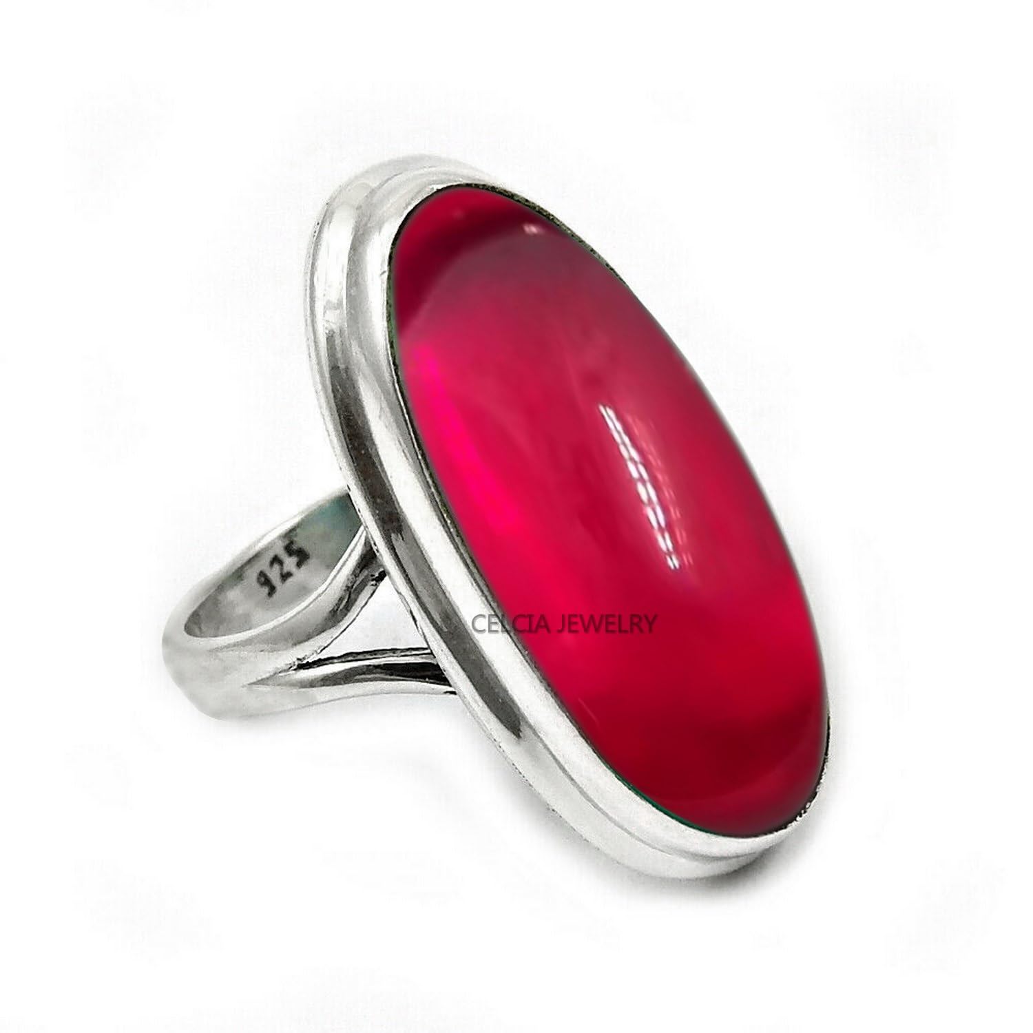 Large Oval Gemstone Handmade Jewellery, 925 Sterling Silver Tribal Ring, Engagement Gifts for Couples, Birthday Gifts for Men, Fathers Day Gifts, Promise Ring, Men's Gifts (Size 7.5, Charoite)