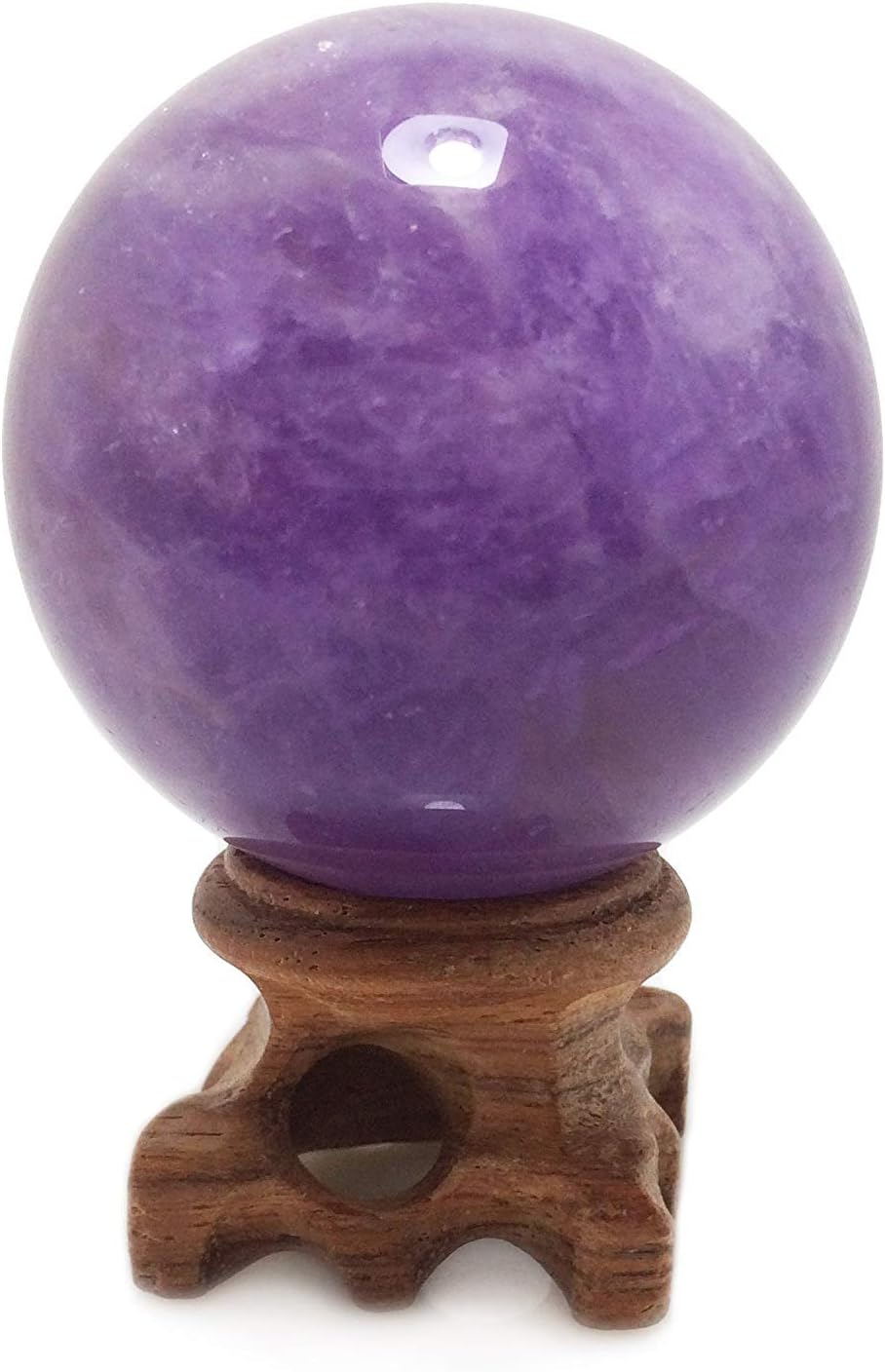 Amethyst Crystal Sphere, Rare Purple Power Stone Ball for Crystal Healing, Meditation, Scrying, Feng Shui, Hand-Made