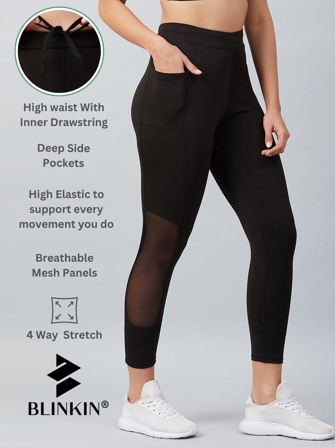 BLINKIN Women's Stretch Fit Mid Rise Track Pant