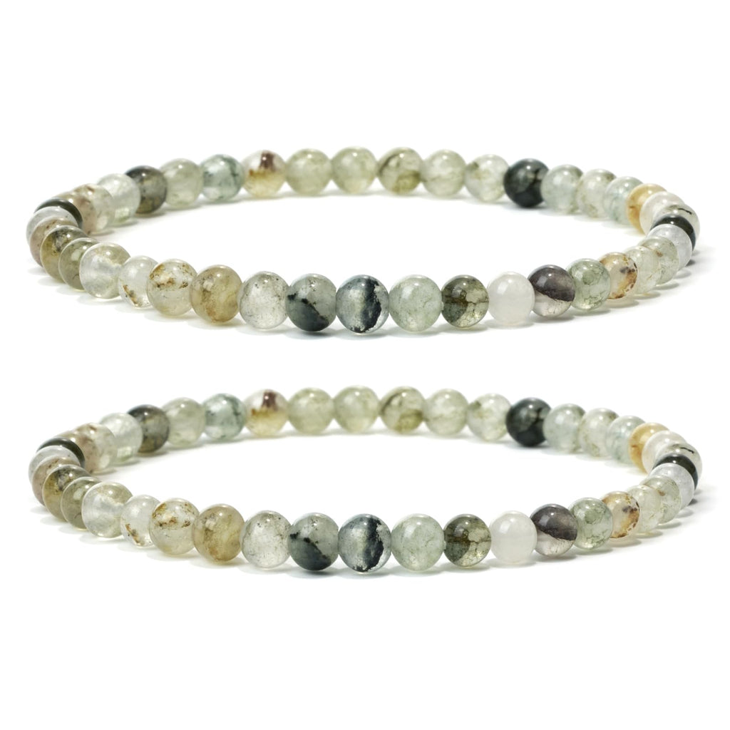 4 mm Stretch Bracelet Made of Real Natural Stone Beads, Healing Stone Bracelet, Yoga Bracelet for Women, Men, Lucky Bracelet, Friendship Bracelet, Replacement Beads Included