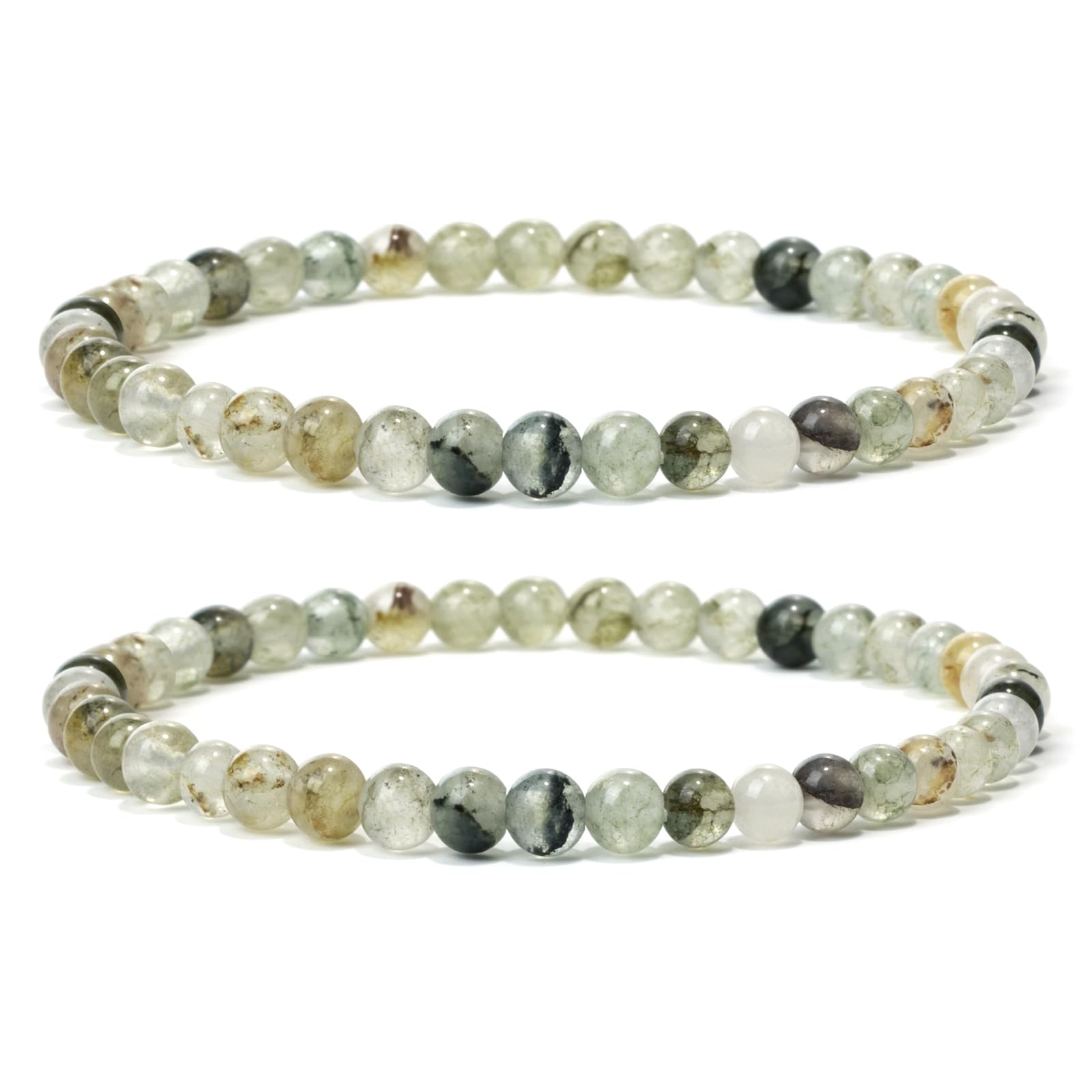 4 mm Stretch Bracelet Made of Real Natural Stone Beads, Healing Stone Bracelet, Yoga Bracelet for Women, Men, Lucky Bracelet, Friendship Bracelet, Replacement Beads Included