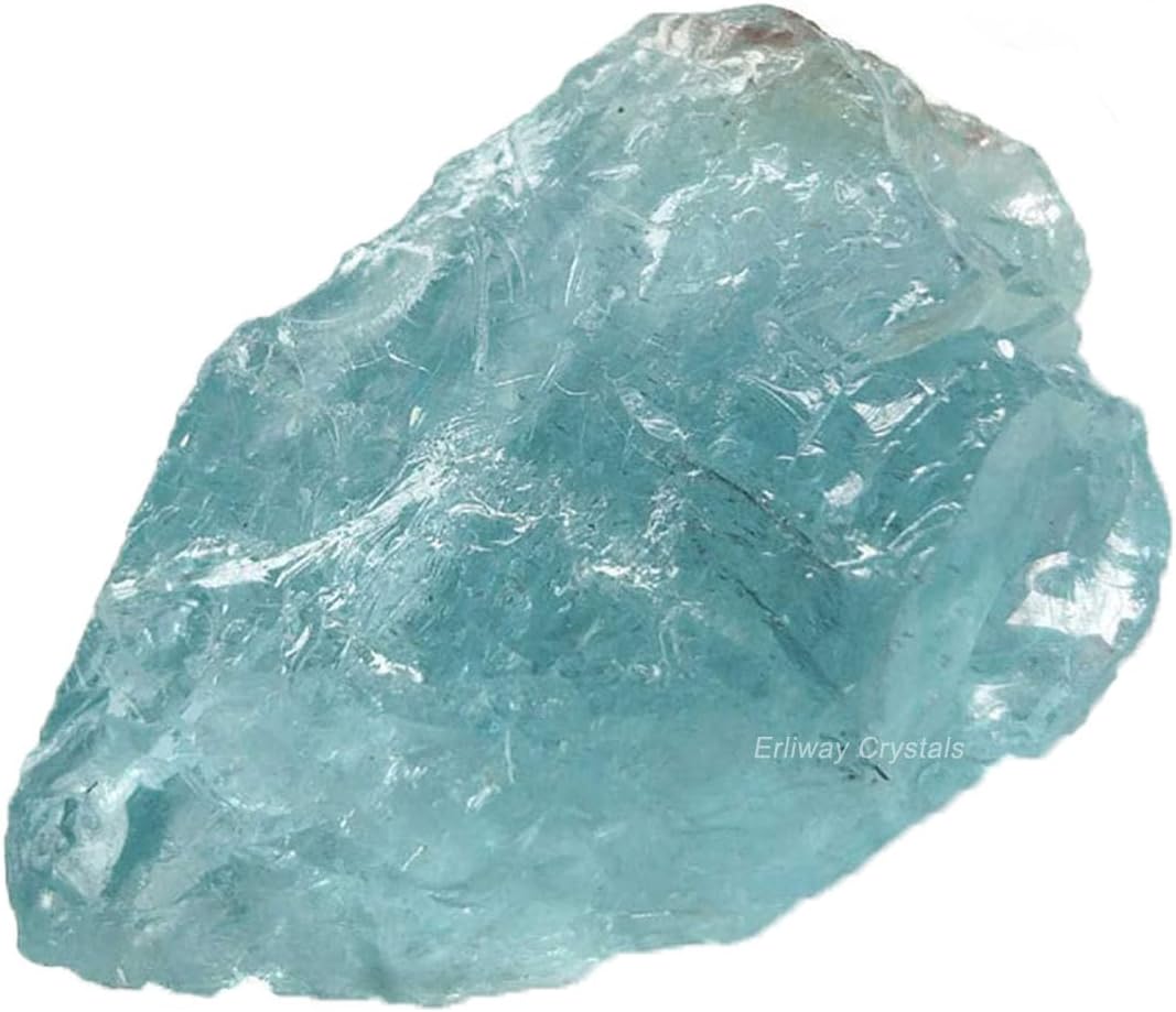 Aquamarine Raw Crystals Large 1.2-2 Inch Healing Crystals Natural Raw Stones Crystal for Tumbling Cabbing Fountain Stones Decoration Polishing Wire Wrapping Wicca and Reiki