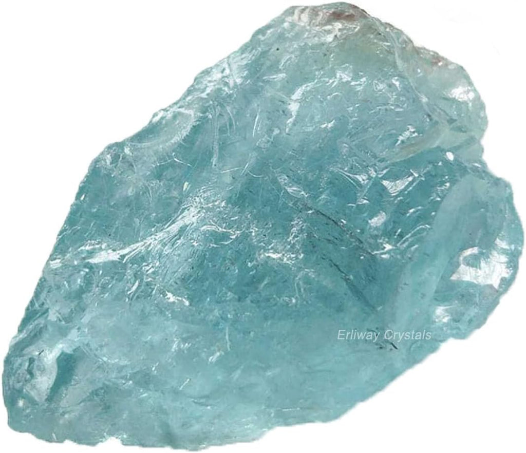 Aquamarine Raw Crystals Large 1.2-2 Inch Healing Crystals Natural Raw Stones Crystal for Tumbling Cabbing Fountain Stones Decoration Polishing Wire Wrapping Wicca and Reiki