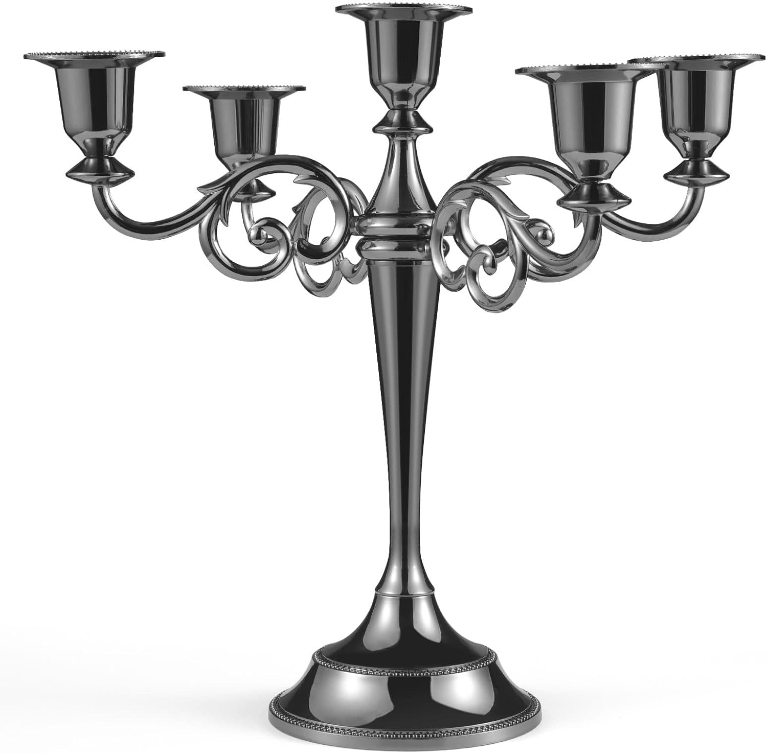 Kerzenständer Set 5-Armiger Kerzenhalter 27cm Höhe Stabkerze Dekorativer ø2,2cm Kerzenständer Schwarz