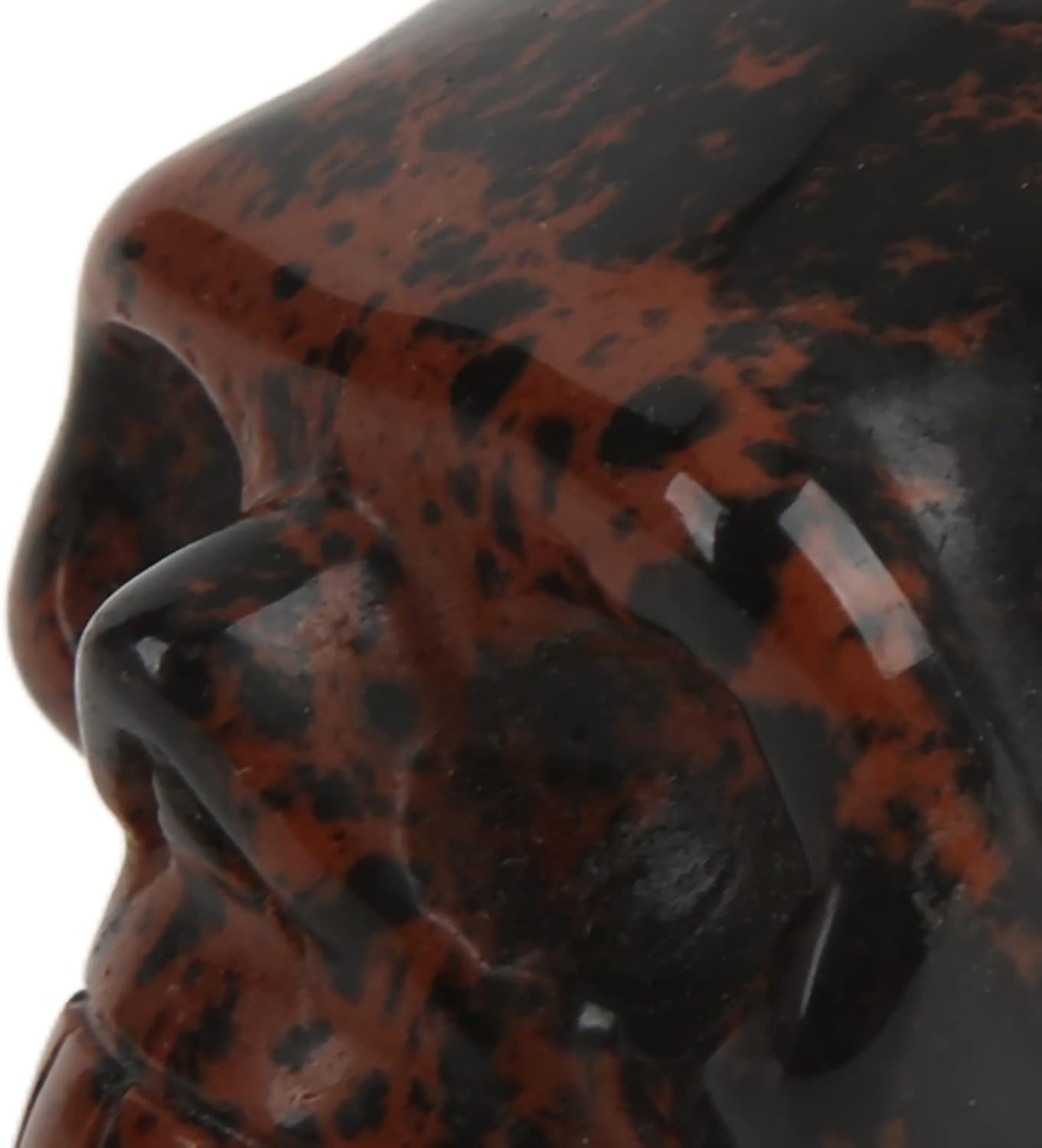 Restokki Kristallschädel, Kristallschädelkopf, Obsidian-Kristallschädel, natürliches Material, Handgravur, eleganter, modischer Kristall
