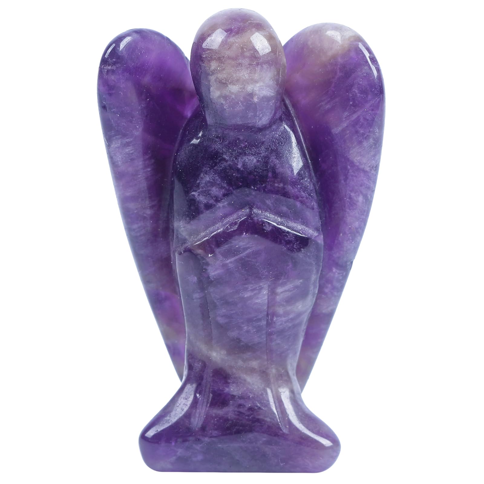 Natural Kambaba Jasper Guardian Angel Statue, Hand Carved Stone Healing Crystal Bag Figures Decoration, 5 cm