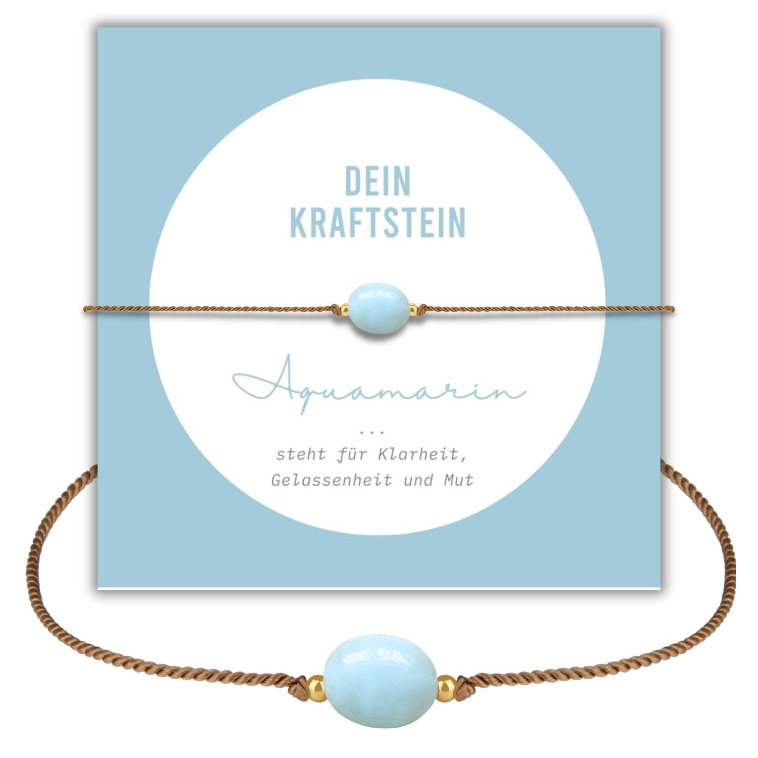 happymaker - Rosenquarz Armband Damen, handgemacht in Deutschland, Edelstein Armband rosa mit vergoldeten Perlen, Geschenkverpackung als Kraftgeber Geschenk für Frauen und Mädchen