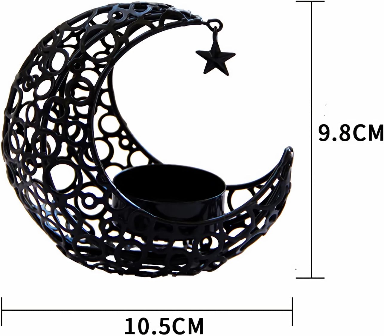 Teelichthalter Moon Kerzenständer Schwarz Windlicht Laterne Tischdeko Wohnzimmer Deko modern Kerzen Deko Kerzenhalter Weihnachten, Grillparty, Valentinstag, Muttertag Ramadan Dekoration