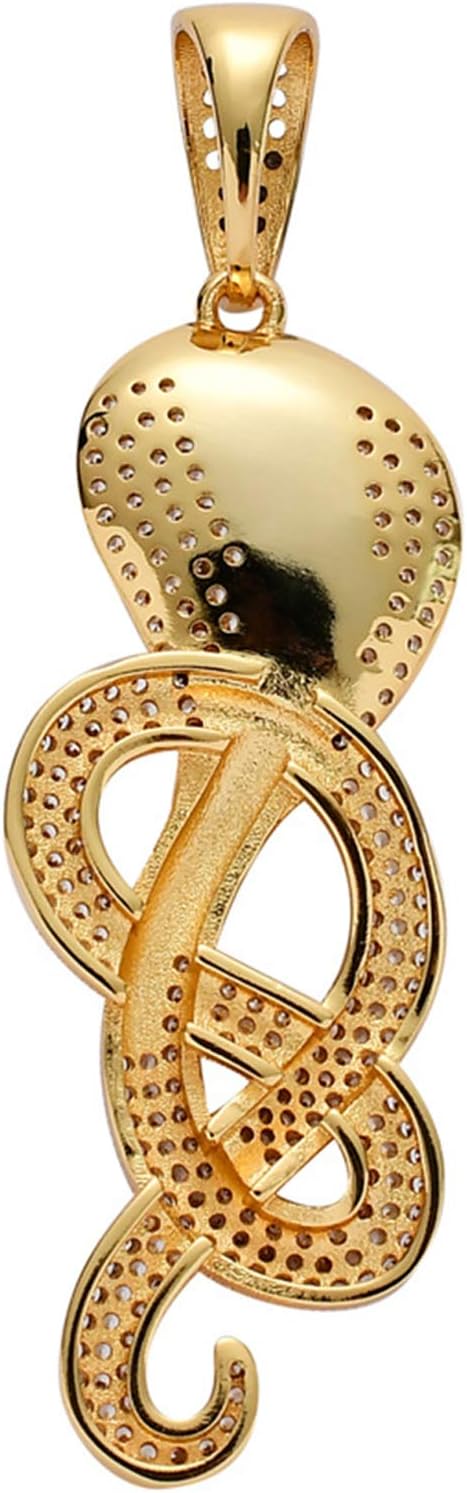 Women's Jewelry Hip Hop Iced Out Halskette mit Cobra-Schlangen-Anhänger, Micropave, 14 Karat vergoldet, simulierter Diamant, Tierliebhaber-Schmuck für Männer und Frauen Necklace