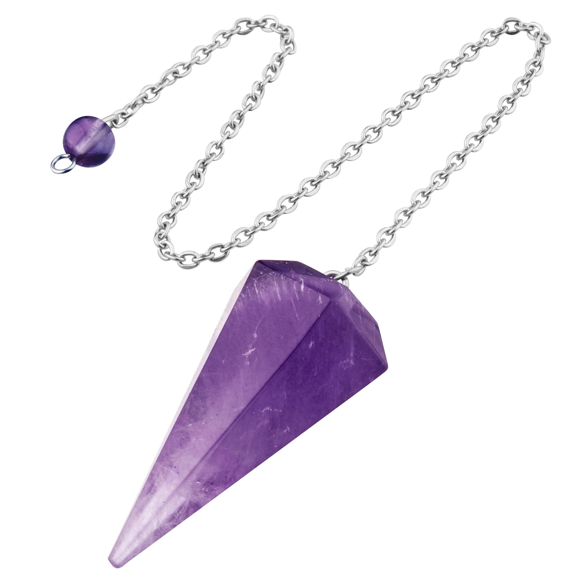 QINJIEJIE Rock Crystal Pendulum Natural Gemstone Pendulum Crystals Esoteric Pendulum with Chain and Ball for Dowsing Rods Fortune teller Chakra Reiki Witchcraft Accessories Esoteric Gifts