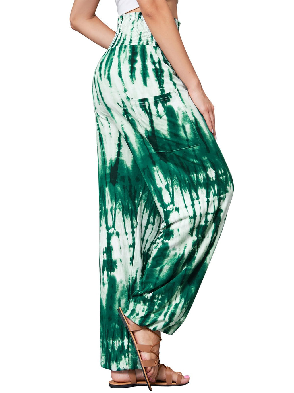 QIANXIZHAN Women's Harem Pants, High Waist Yoga Boho Trousers with Pockets