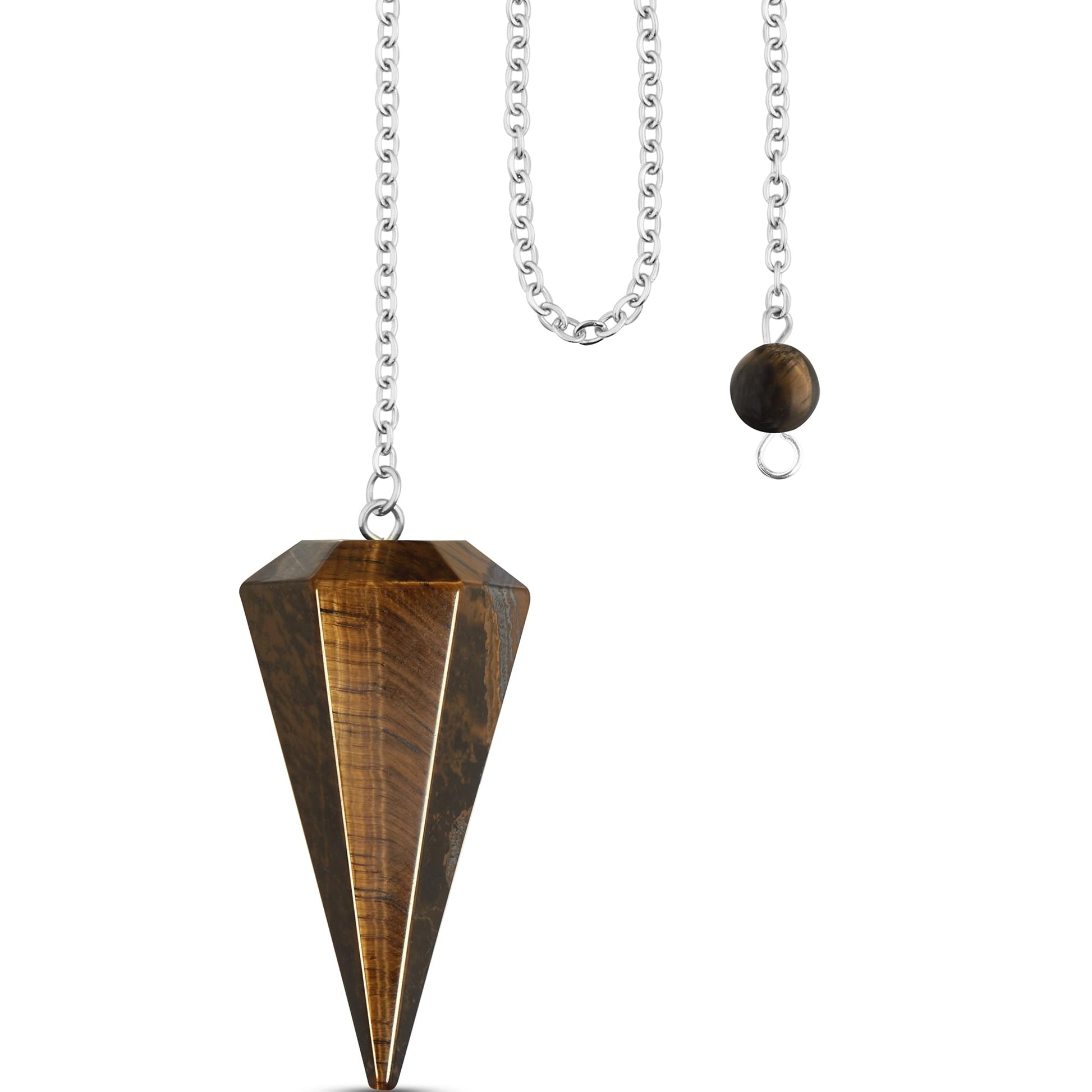 QINJIEJIE Rock Crystal Pendulum Natural Gemstone Pendulum Crystals Esoteric Pendulum with Chain and Ball for Dowsing Rods Fortune teller Chakra Reiki Witchcraft Accessories Esoteric Gifts
