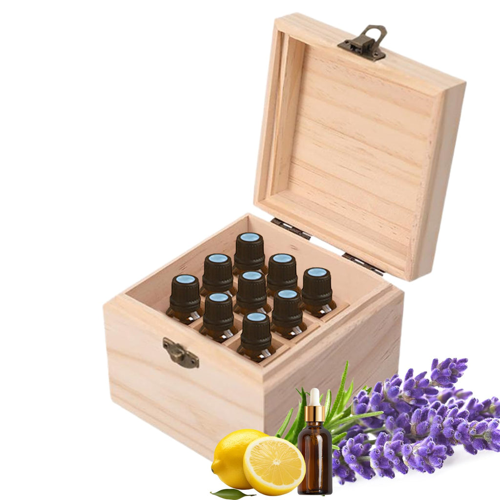 80 Löcher Ätherisches Öl Halter Regal aus Holz Aufbewahrungsbox Drehbarer Präsentationsständer Display Box Organisator, Tragbar Holz Aromatherapie Ätherische Öle Flaschen Koffer mit Deckel