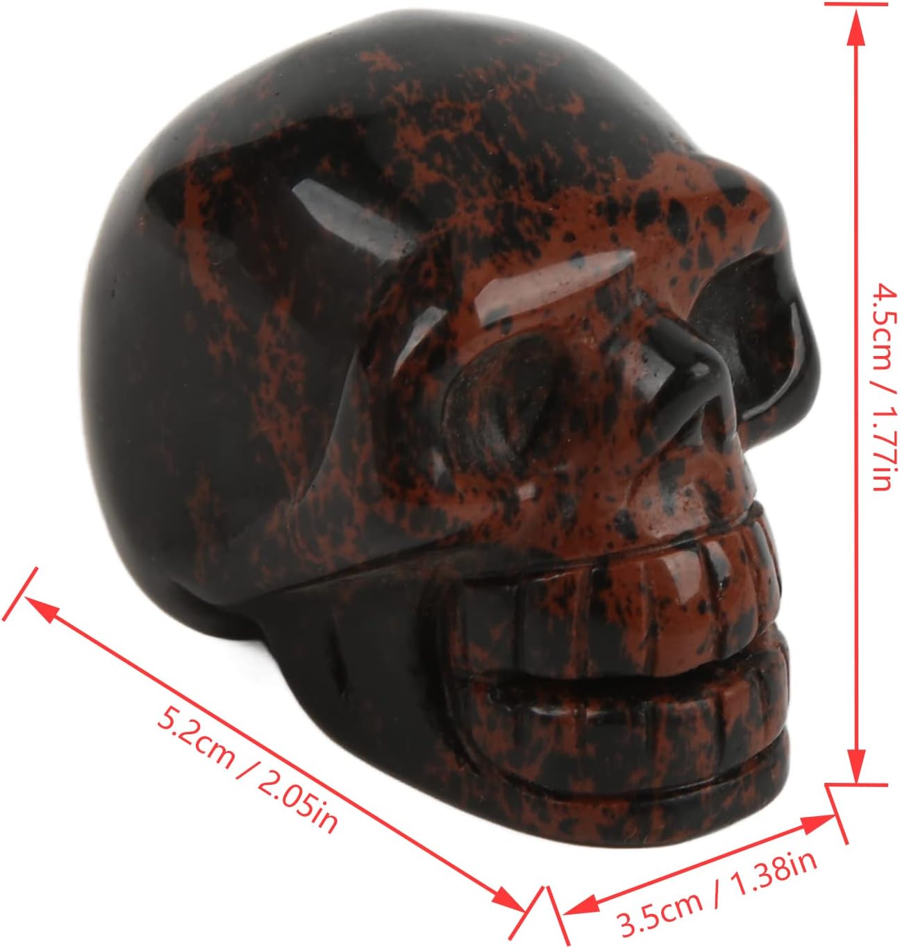 Restokki Kristallschädel, Kristallschädelkopf, Obsidian-Kristallschädel, natürliches Material, Handgravur, eleganter, modischer Kristall