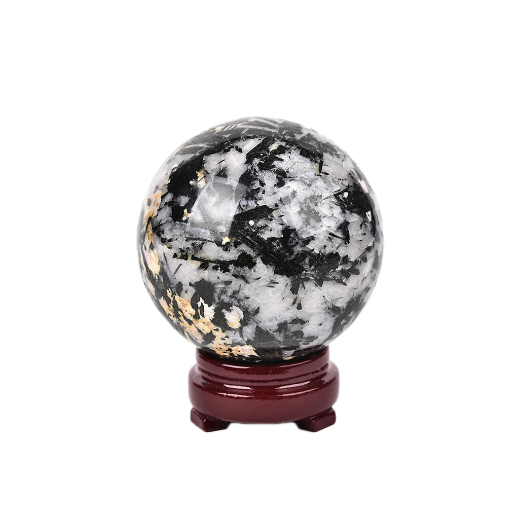 JIC Gem Large Crystal Ball with Stand Pietersite Crystal Ball Gemstone Decorative Ball for Home Decoration Altar Reiki Feng Shui Crystal Gift 80-90mm