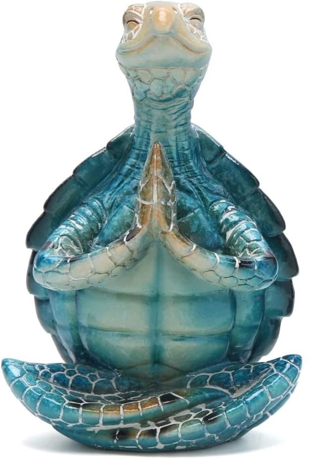 VVGIFTS Sea Turtle Meditation Zen Yoga Coastal Beach Resin Statue for Decor | Perfect bathroom decor and for home desk or shelf decoration ornament ,So well made, perfect size, beautiful vibrant colors.