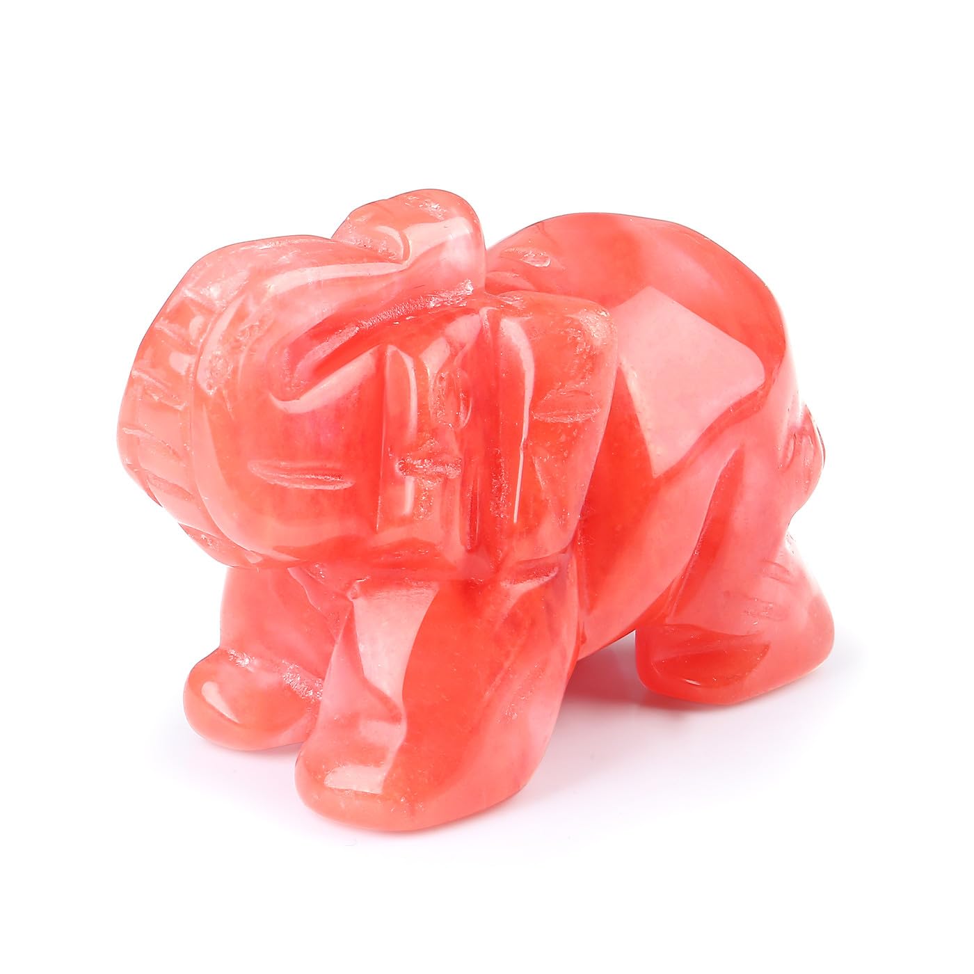 QINJIEJIE Amethyst Elephant Decor Statue Crystals Healing Stones Crystal | Pocket Figurines Cute Ivory Wedding Anniversary Sculpture Gemstones Home Office Desk Purple Decor Elephant Gifts for Women