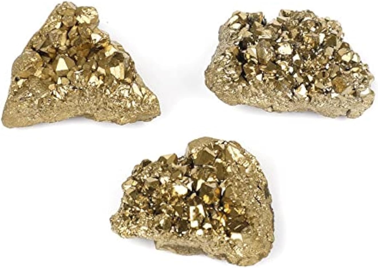 Namvo 2pcs Natural Pyrite Stone and Minerals Natural Crystal Quartz Stone for Fortune Telling Chakra Energy Healing Stones
