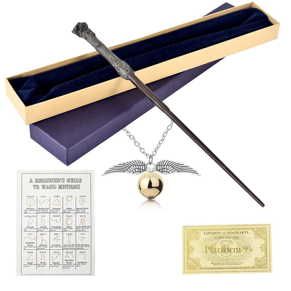 Voldemort Zauberstab Glühen, Zauberstab Voldemort mit Licht, USB Aufladung zauberstab Voldemort, Volde-Mort Harry stab in Geschenkbox mit Zauberspruch-Karte, Stationsticket und Halskette