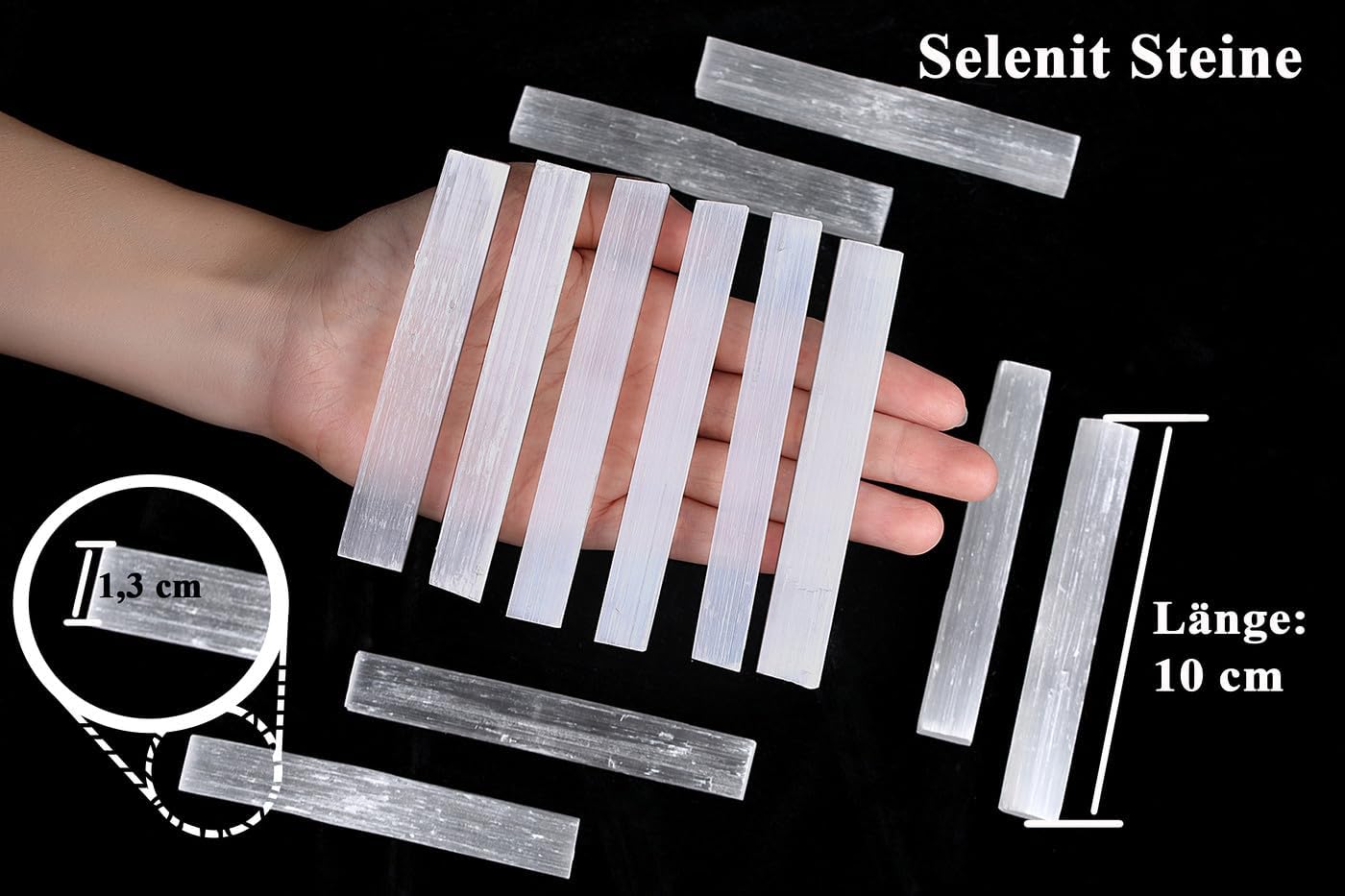 6 PCS 4" Selenit Stein in Bulk, Groß Selenit Kristalle, Edelsteine, Heilsteine für Hexerei Zeremonie, Reiki und Chakra Balancing