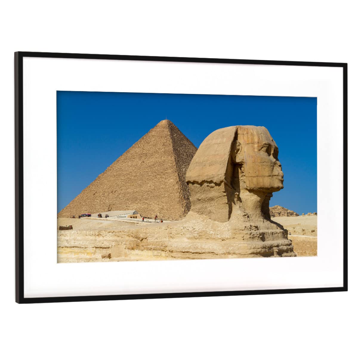 artboxONE Poster mit Rahmen Gold 30x20 cm Die große Sphinx von Gizeh von Die Welt Tanzt Farben - gerahmtes Poster