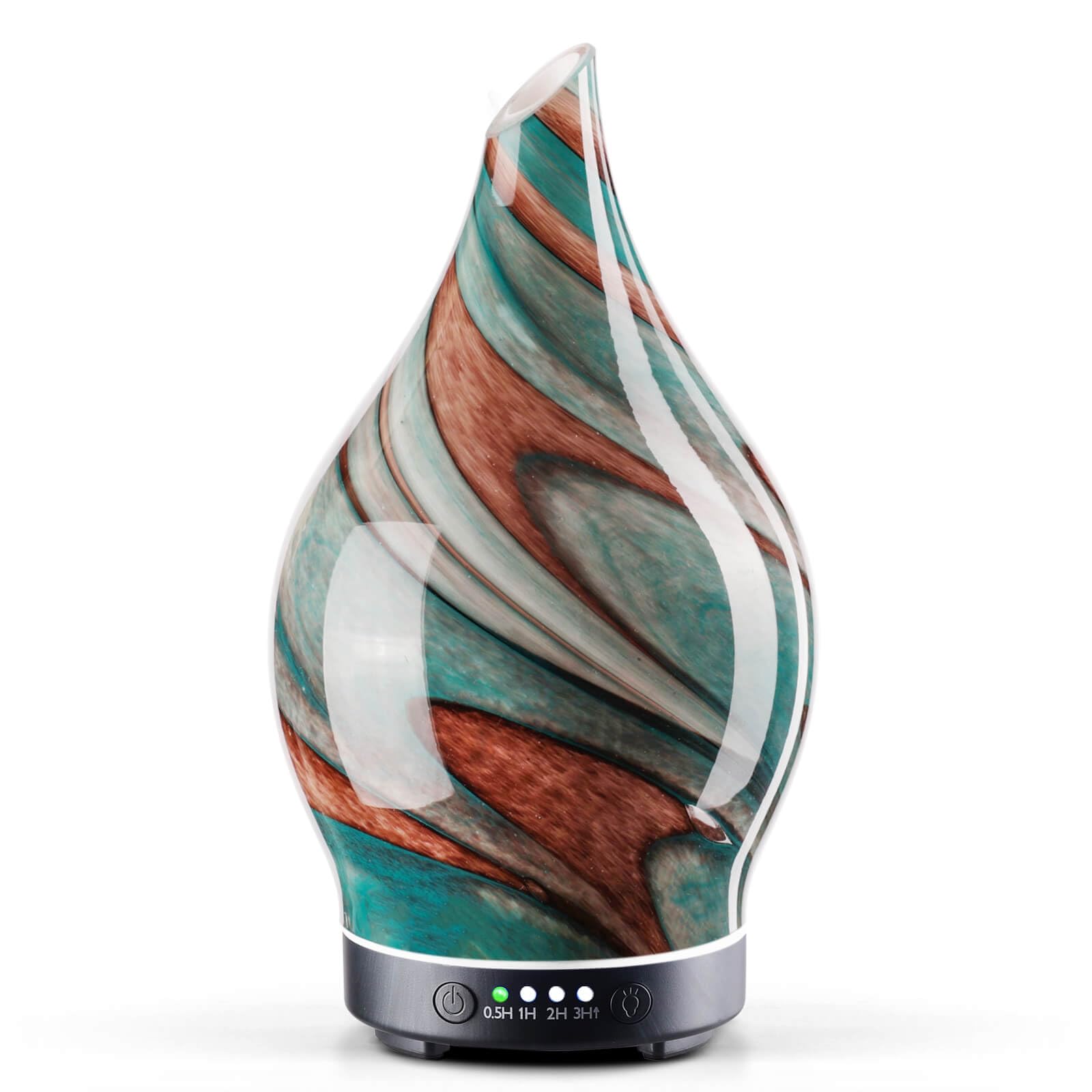 Porseme Aroma Diffuser Luftbefeuchter 150ml,Handgeblasen 3D Luftbefeuchter Ultraschall Leise 7 farbwechselnde LEDs Raumbefeuchter BPA Frei für Wohnung Yoga SPA mit Timer (Rose Gold)