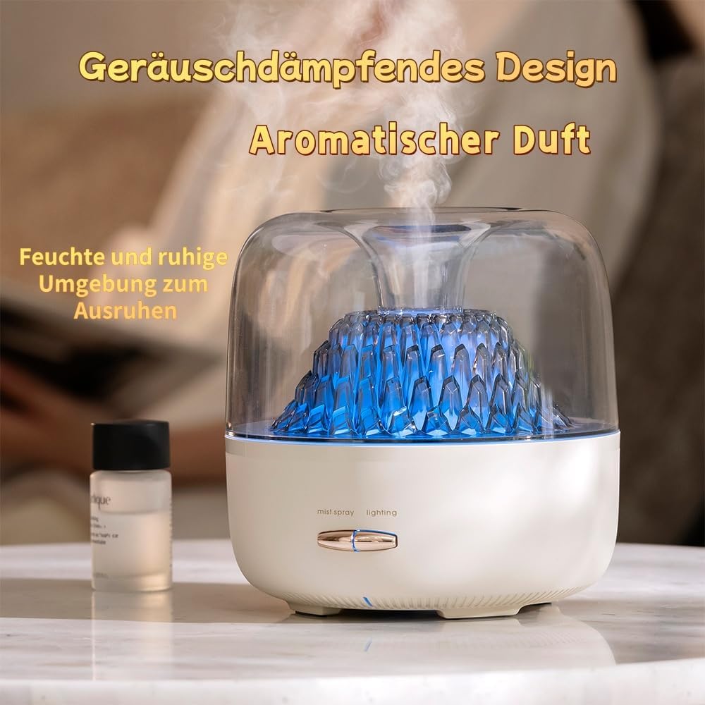 Aroma Diffuser 200ML, Premium Aromatherapie Ultraschall Luftbefeuchter， Raumduft Elektrisch Diffusor mit Fernbedienung, Elektrische Duftlampe mit 7 Farben LED Licht, Aroma Defuser