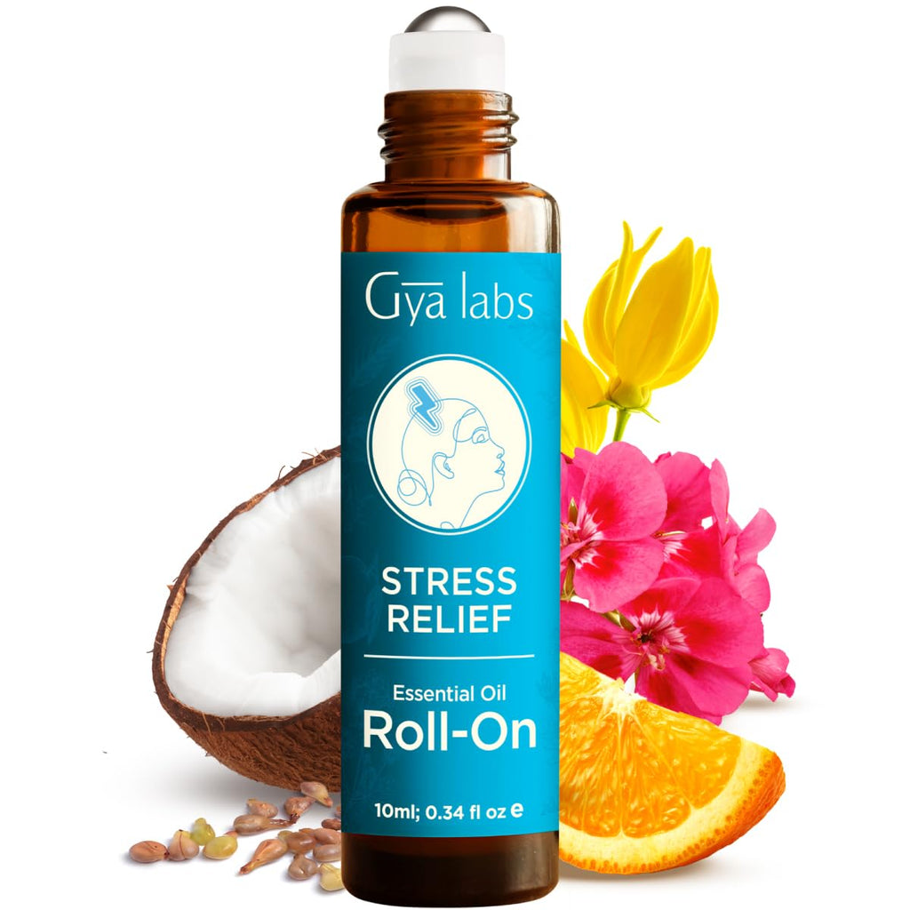Gya Labs Migraine Relief Essential Oil Roll-On, Aromatherapy, Therapeutic Grade with Essential Peppermint and Lavender Oils for Sinus, Tension Headaches and Migraines (10 ml)
