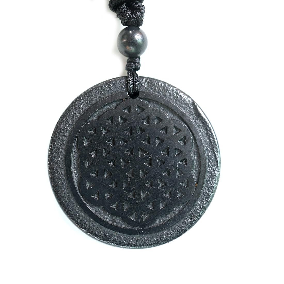 RICHRAIN Halskette mit Anhänger aus echtem natürlichem Schungit, spirituelle Geschenke für Frauen, Kristallheilung, Kristallgeschenke für Männer (Tree of Life)
