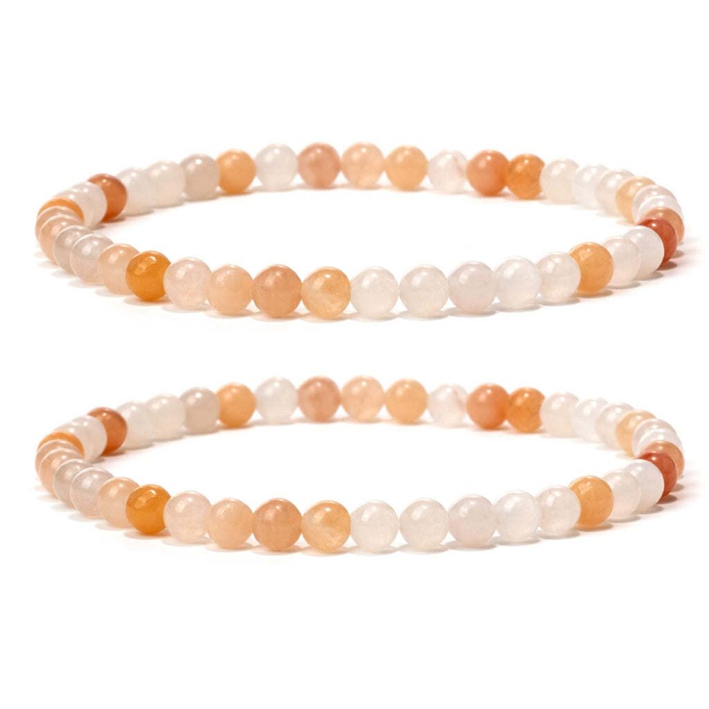 4 mm Stretch Bracelet Made of Real Natural Stone Beads, Healing Stone Bracelet, Yoga Bracelet for Women, Men, Lucky Bracelet, Friendship Bracelet, Replacement Beads Included