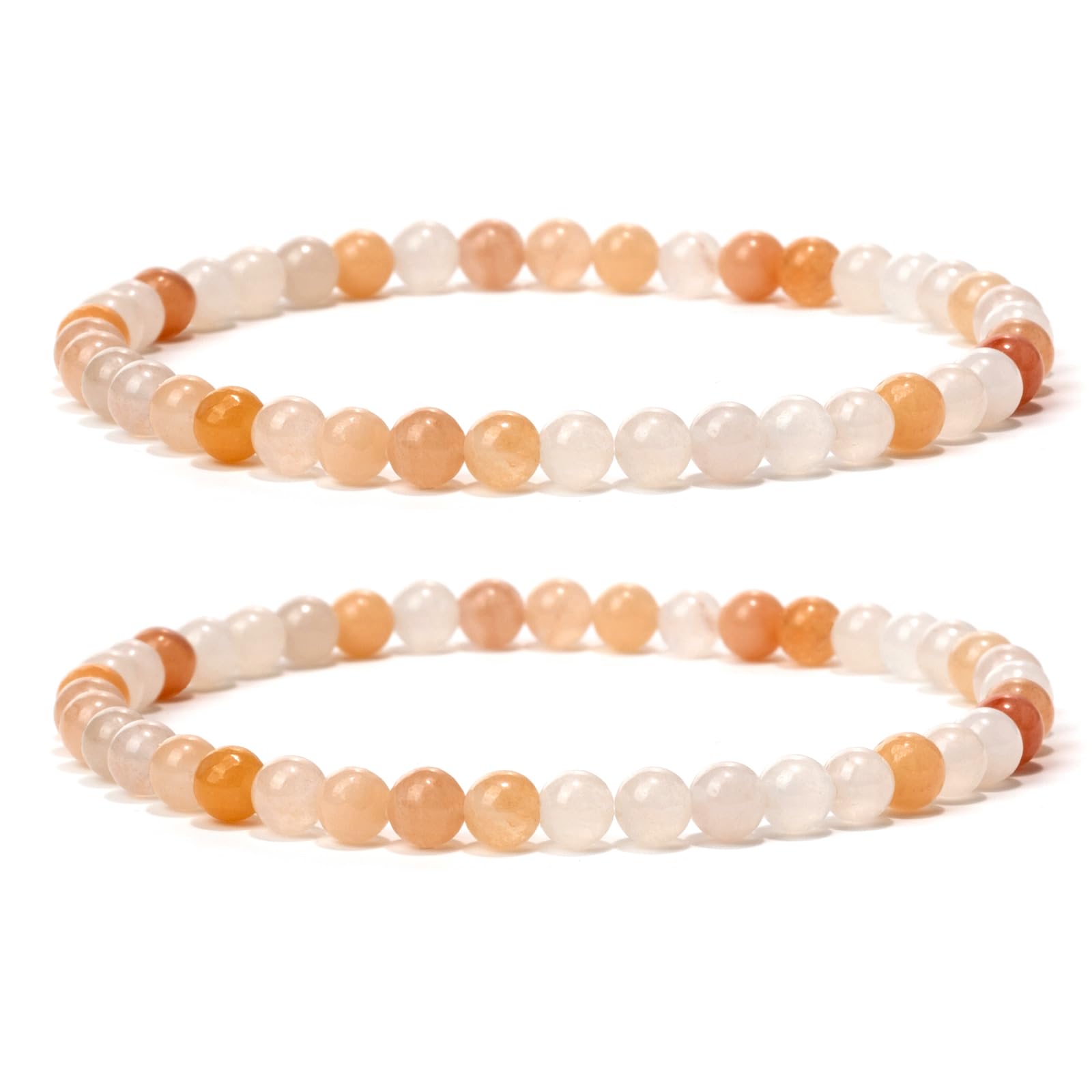 4 mm Stretch Bracelet Made of Real Natural Stone Beads, Healing Stone Bracelet, Yoga Bracelet for Women, Men, Lucky Bracelet, Friendship Bracelet, Replacement Beads Included