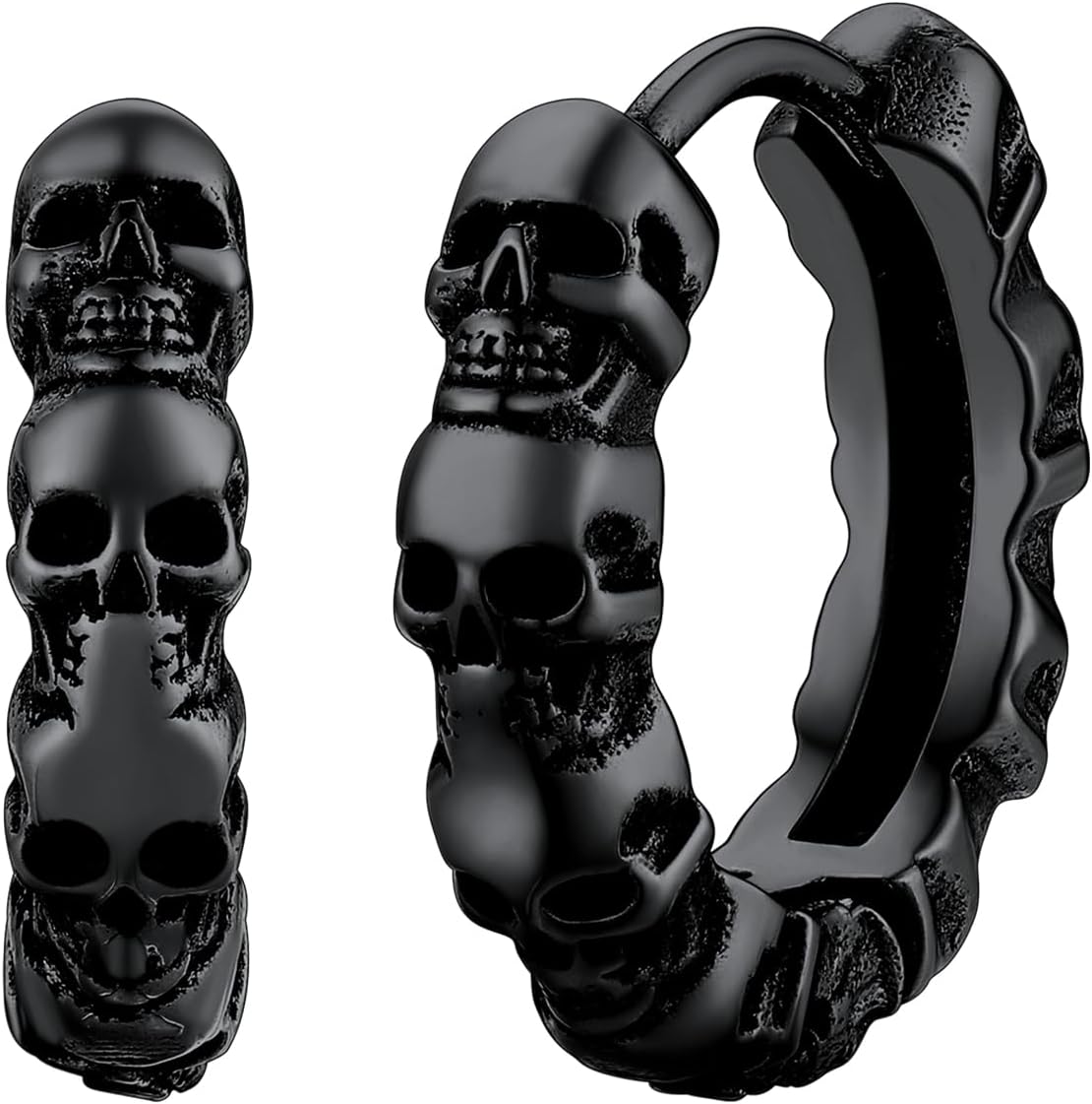 FaithHeart Edelstahl Totenkopf Ohrstecker für Herren Damen Punk Gotik Schädel Ohrring Piercing Creolen Ohrstecker für Weihnachten Valentinstag Halloween