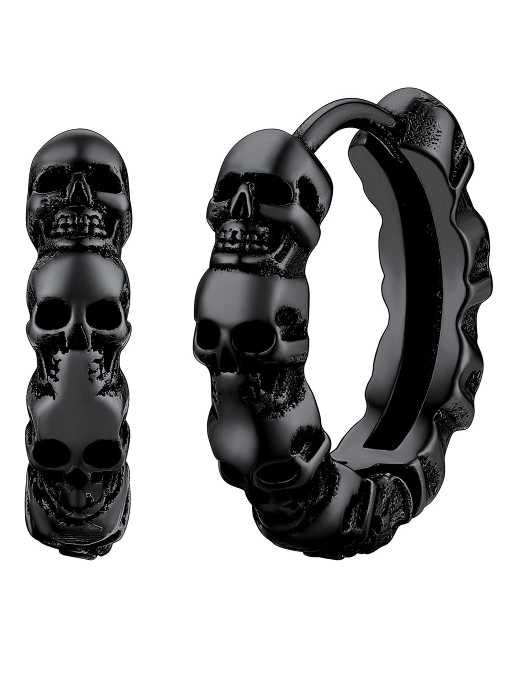 FaithHeart Edelstahl Totenkopf Ohrstecker für Herren Damen Punk Gotik Schädel Ohrring Piercing Creolen Ohrstecker für Weihnachten Valentinstag Halloween