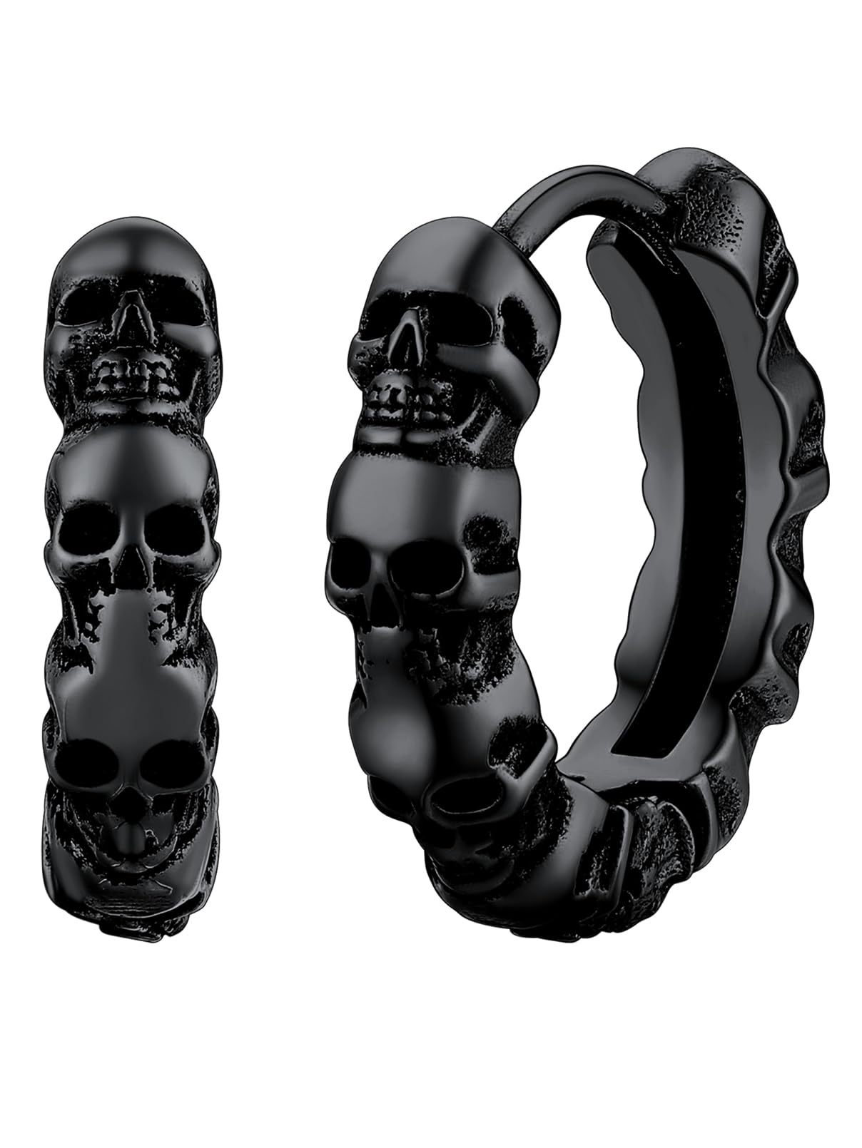 FaithHeart Edelstahl Totenkopf Ohrstecker für Herren Damen Punk Gotik Schädel Ohrring Piercing Creolen Ohrstecker für Weihnachten Valentinstag Halloween