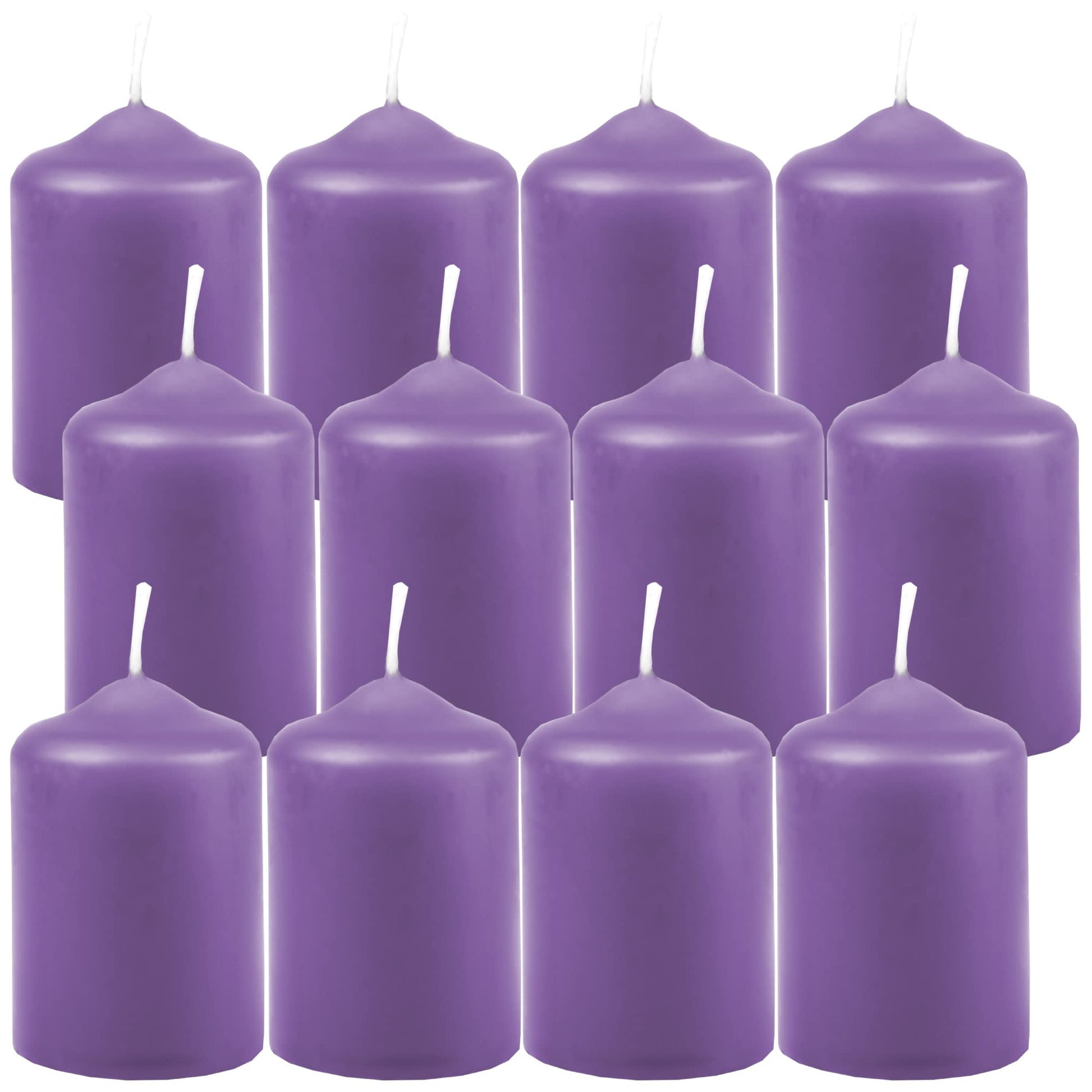 Wax Candles, Pillar Candles, Black, Tea Light Diameter 4 cm x height 6 cm (Pack of 6), Available in Many Colours - Made in the EU - Candles Block Candles - Wax