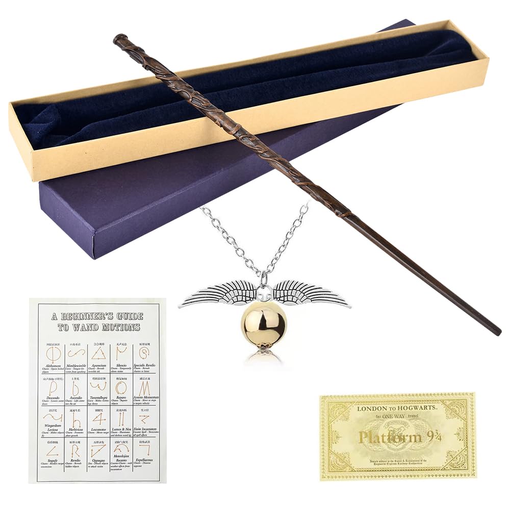 Voldemort Zauberstab Glühen, Zauberstab Voldemort mit Licht, USB Aufladung zauberstab Voldemort, Volde-Mort Harry stab in Geschenkbox mit Zauberspruch-Karte, Stationsticket und Halskette
