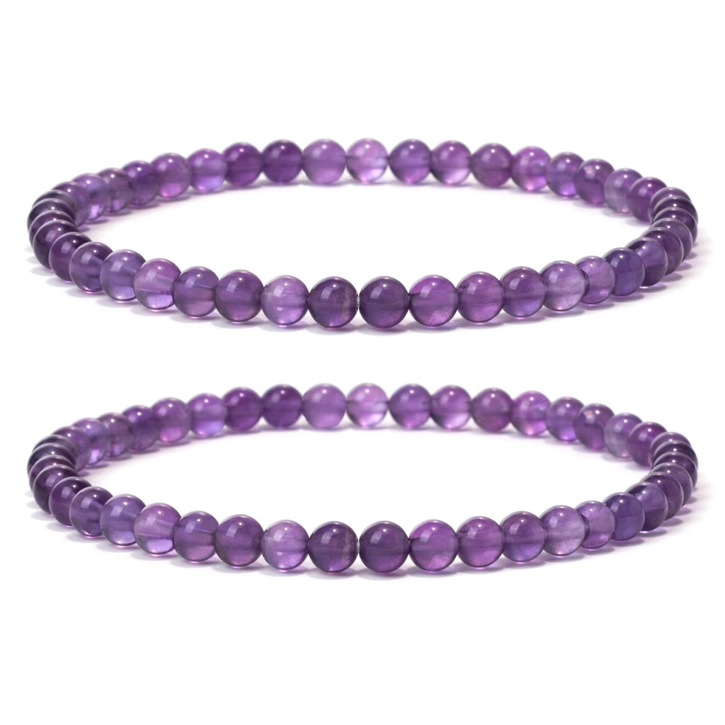 4 mm Stretch Bracelet Made of Real Natural Stone Beads, Healing Stone Bracelet, Yoga Bracelet for Women, Men, Lucky Bracelet, Friendship Bracelet, Replacement Beads Included