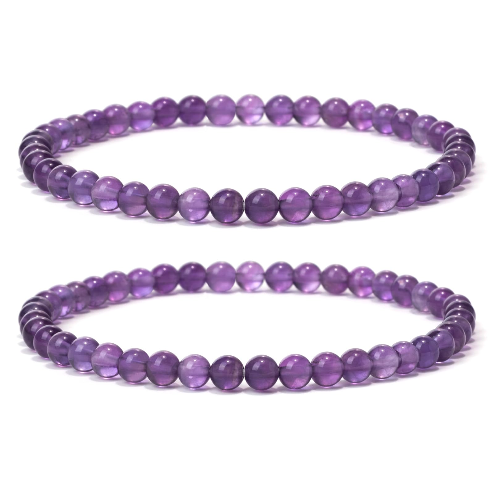 4 mm Stretch Bracelet Made of Real Natural Stone Beads, Healing Stone Bracelet, Yoga Bracelet for Women, Men, Lucky Bracelet, Friendship Bracelet, Replacement Beads Included