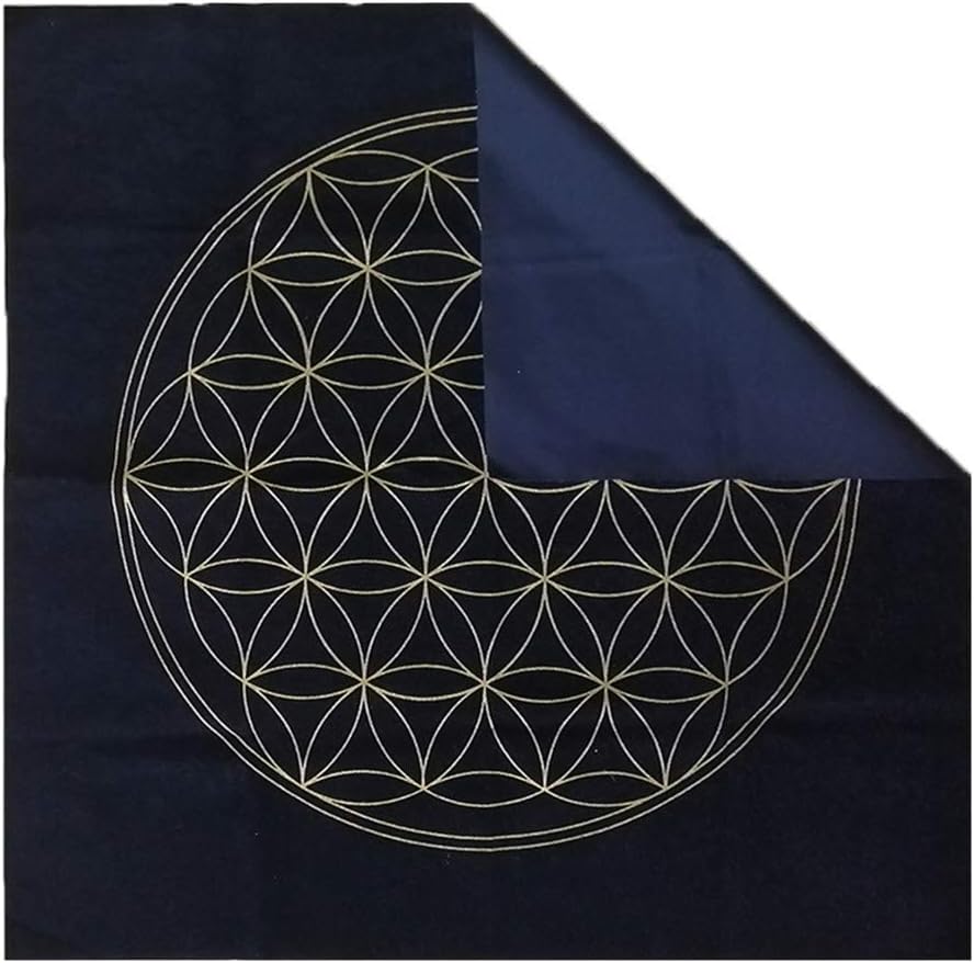 DENGHENG Tarot Card Special Tablecloth Flower of Life Divination Altar Cloth Board Game Lucky Astrology Velvet Card Pad