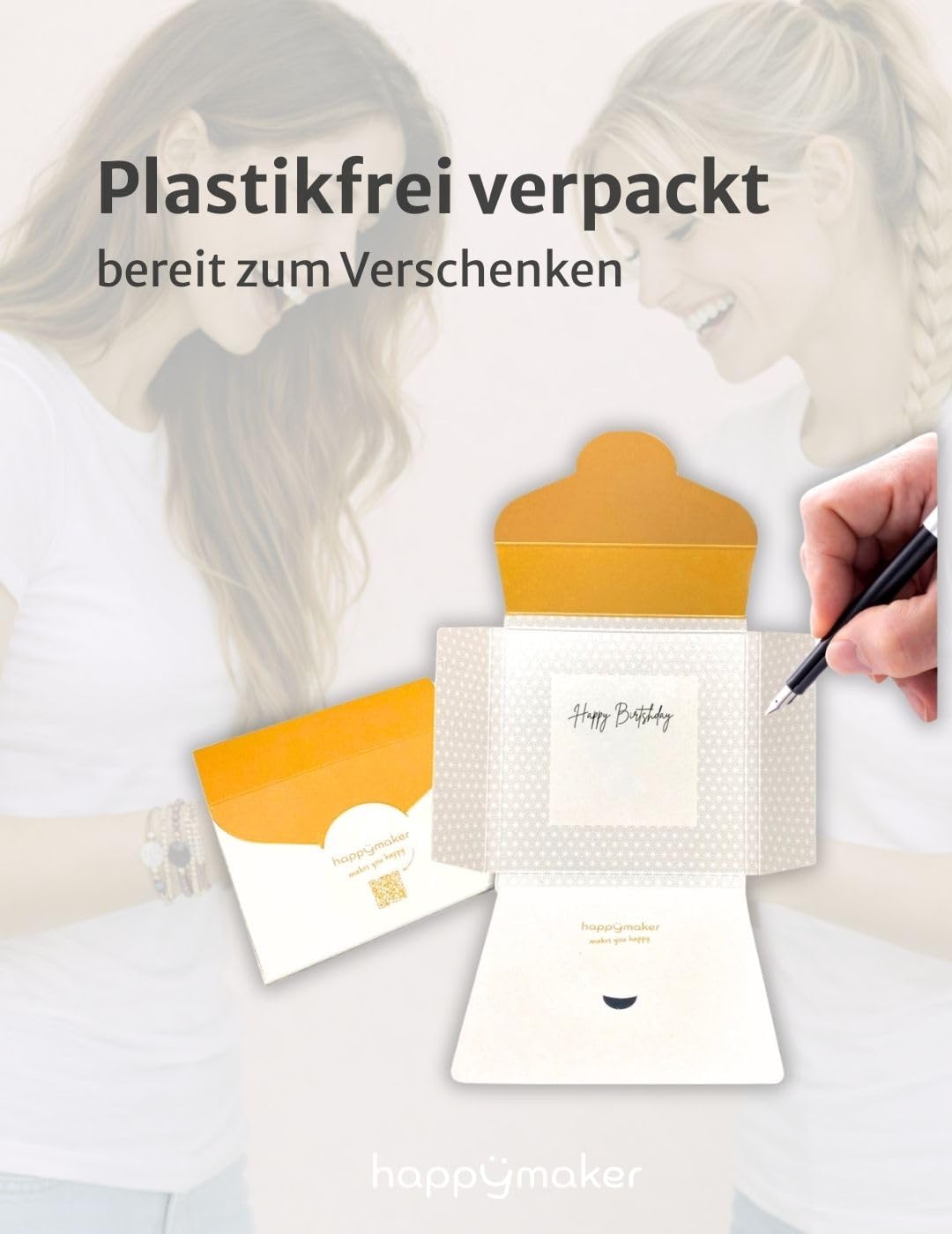 happymaker - Edelstein Armband Damen, handgefertigt in Deutschland mit Goldperlen, Geschenkkarte und Geschenkverpackung, Mutmacher Geschenk