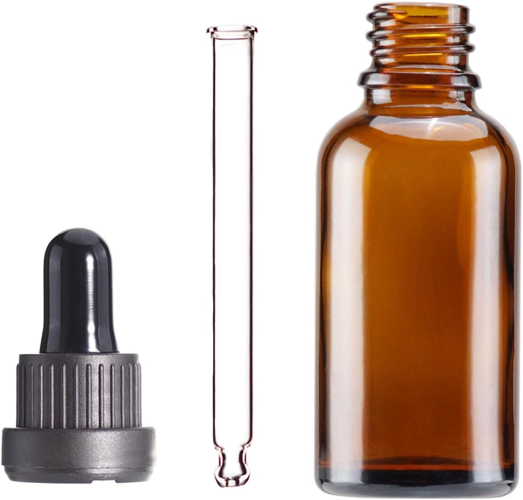 YIZHAO Pipettenflasche 30ml, Apothekerflasche Braunglas mit [Dropper Pipette Glas], Braunglasflasche für Ätherische Öl, Parfümöle,Aromatherapie,Düfte,Flüssigkeit – 6Pcs