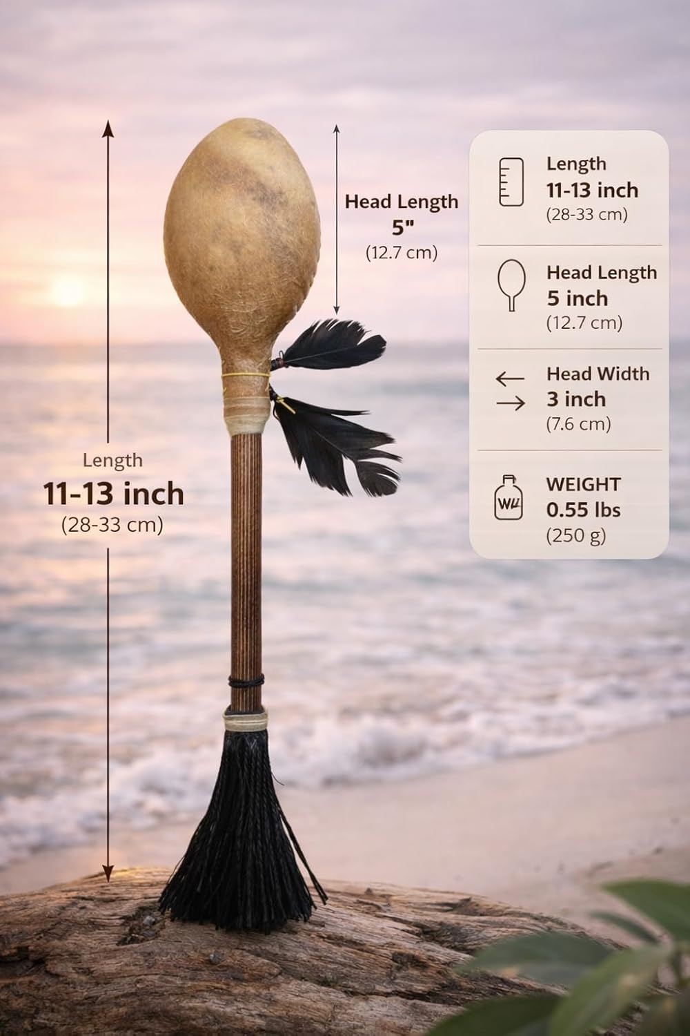 Shaman shakers Sounds like Rain or Ocean, goat skin, three sizes (Ocean Large)