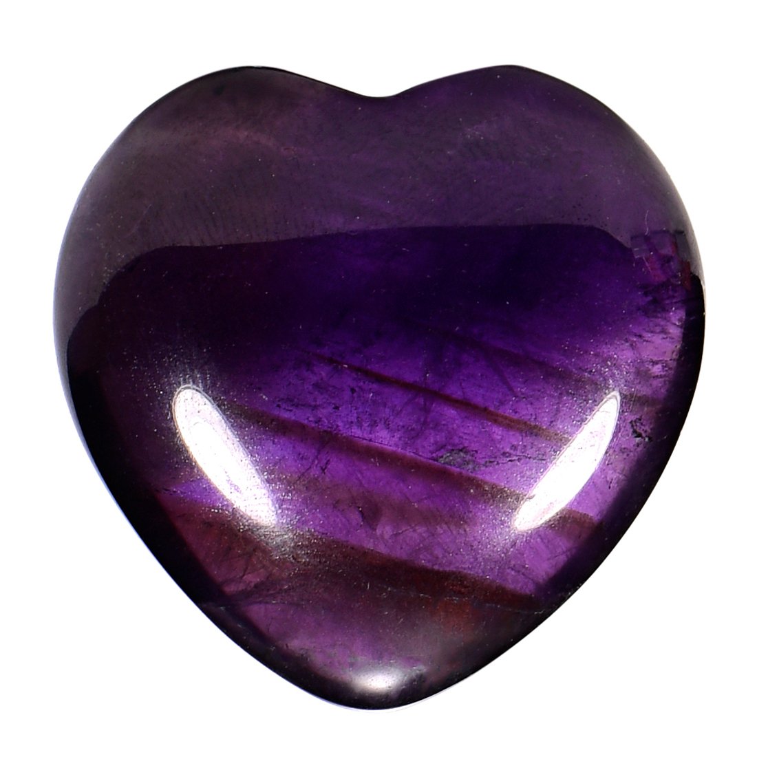 Morella Gemstone Heart Good Luck Charm, Stone Heart to Take with You, 3 cm, in Velvet Bag