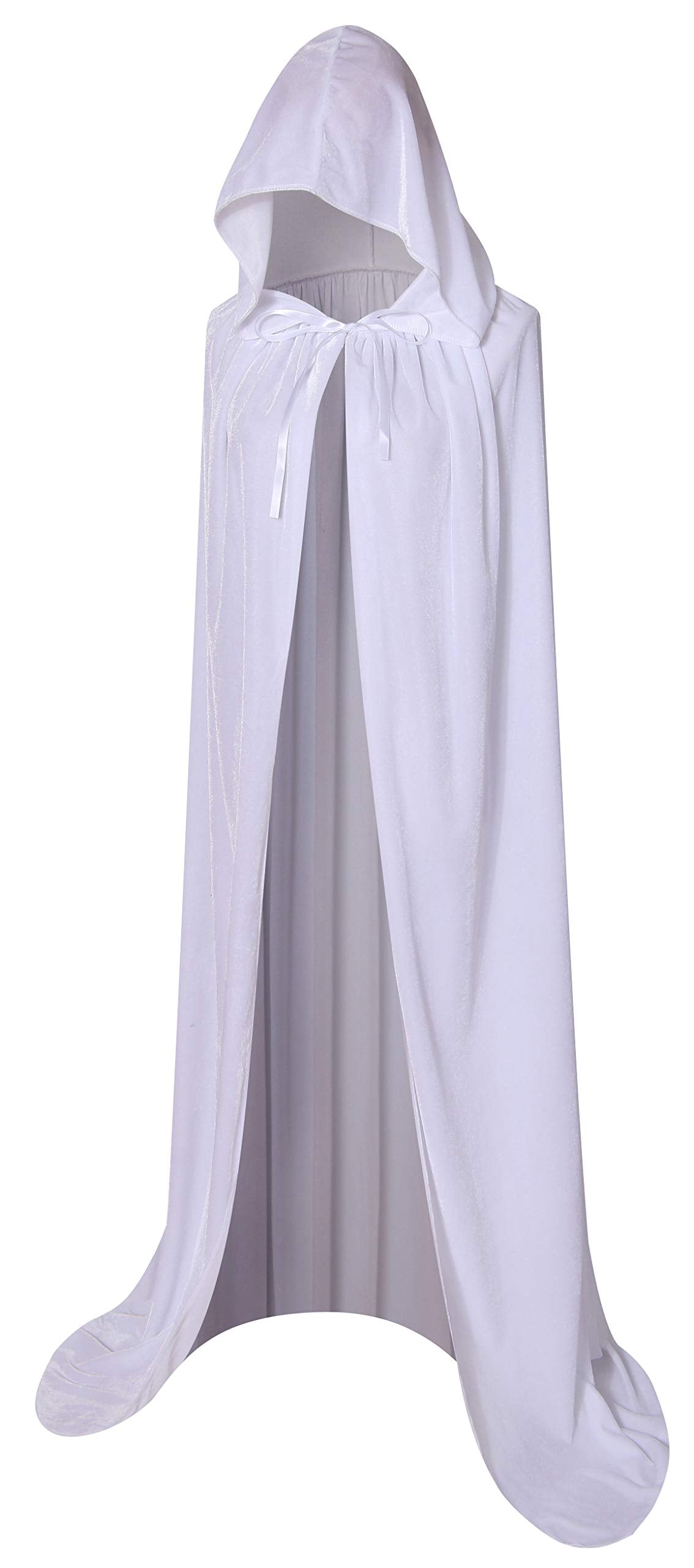 BIGXIAN Long Hooded Cloak Velvet Cape Witch Costume Halloween Costumes for Women Men