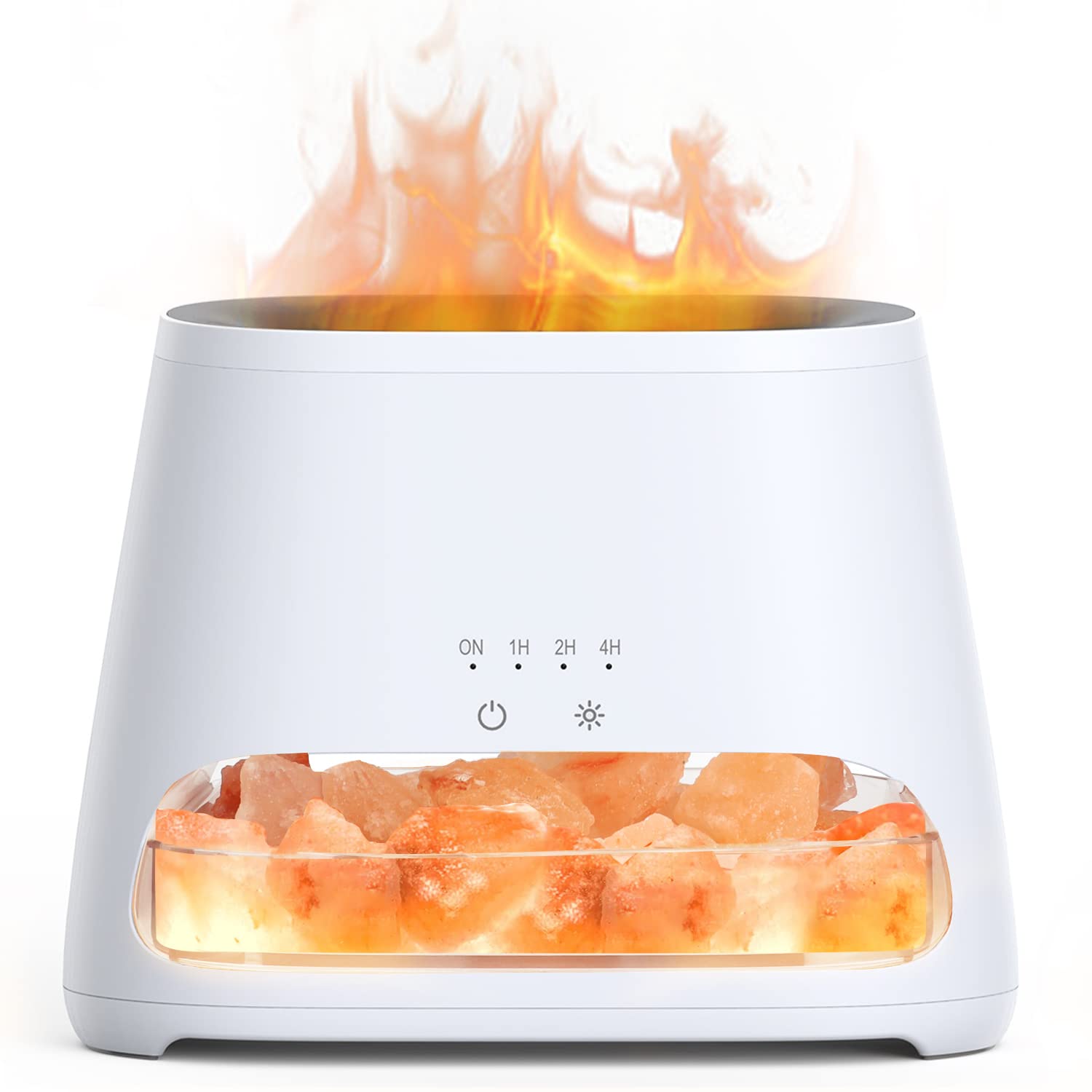 SALKING 2-in-1 Himalayan Salt Lamp Diffuser, Cool Mist Humidifier, Aromatherapy & Himalayan Salt Therapy, 100% Pure Himalayan Salt, Ultrasonic Essential Oil Diffuser with Ambient Glow, 150ml (Dark)