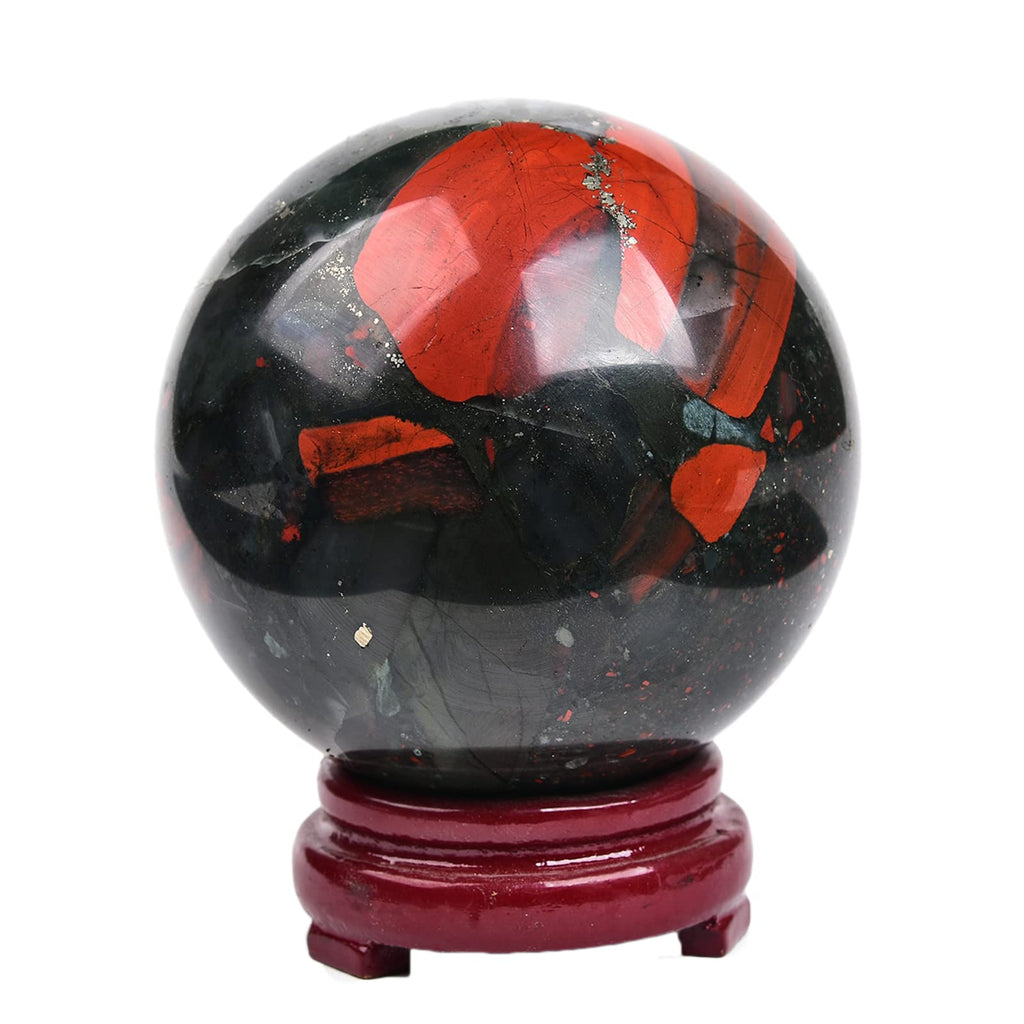 JIC Gem Large Crystal Ball with Stand Pietersite Crystal Ball Gemstone Decorative Ball for Home Decoration Altar Reiki Feng Shui Crystal Gift 80-90mm