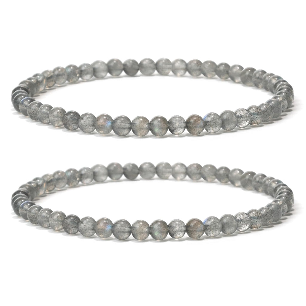 4 mm Stretch Bracelet Made of Real Natural Stone Beads, Healing Stone Bracelet, Yoga Bracelet for Women, Men, Lucky Bracelet, Friendship Bracelet, Replacement Beads Included