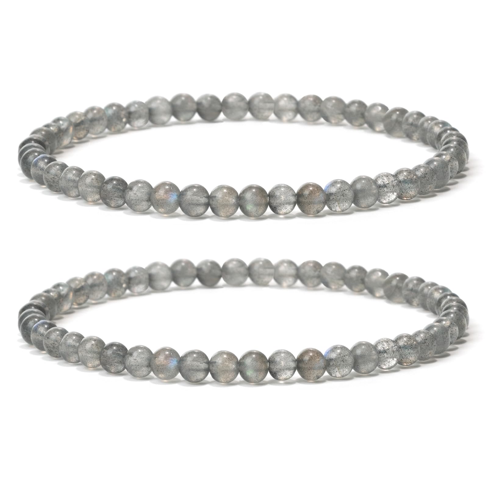 4 mm Stretch Bracelet Made of Real Natural Stone Beads, Healing Stone Bracelet, Yoga Bracelet for Women, Men, Lucky Bracelet, Friendship Bracelet, Replacement Beads Included