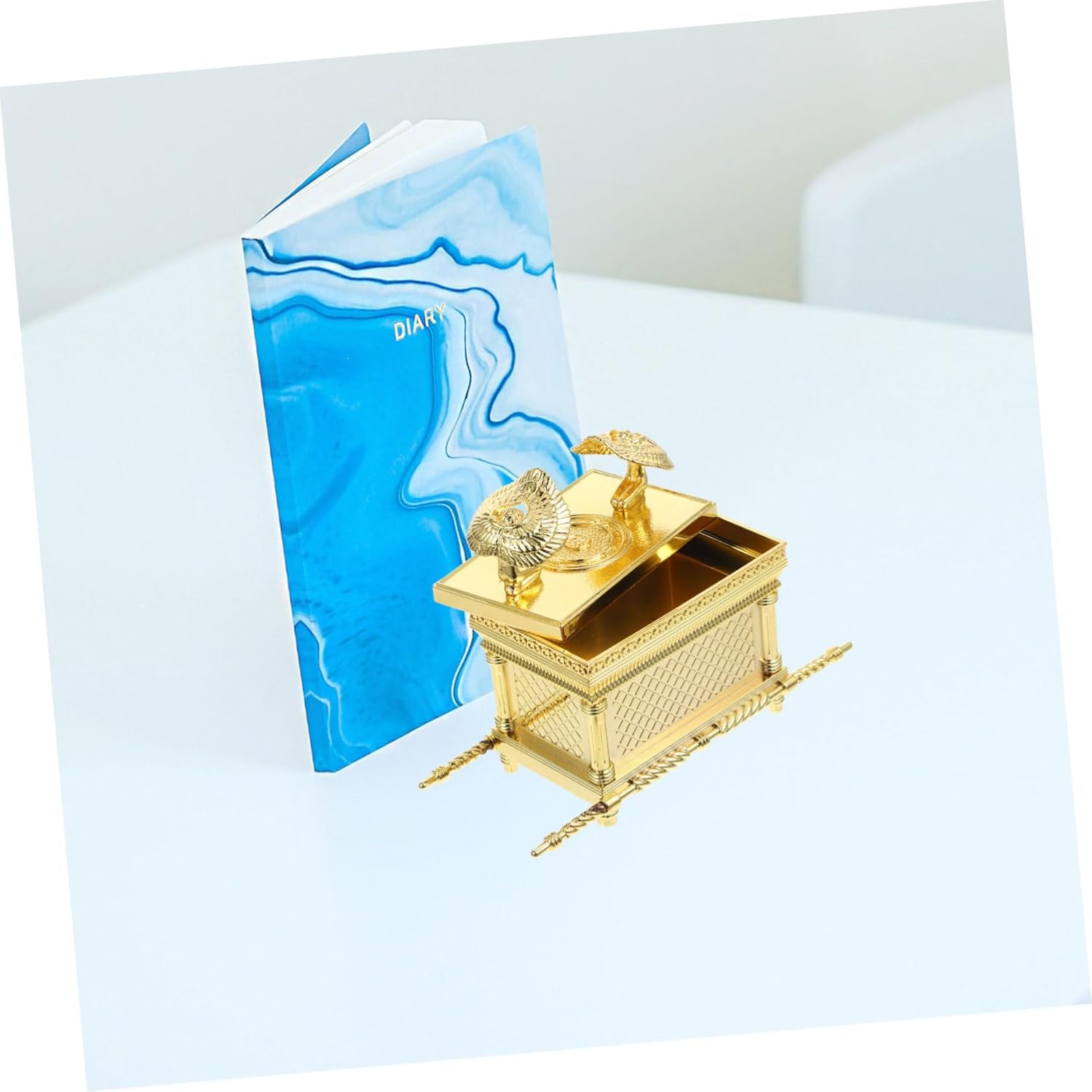 Luxshiny Ark of the Covenant Ornaments Religious Figures Ark Model Prop Religious Party Decorations Sculpture Judaica Zinc Alloy