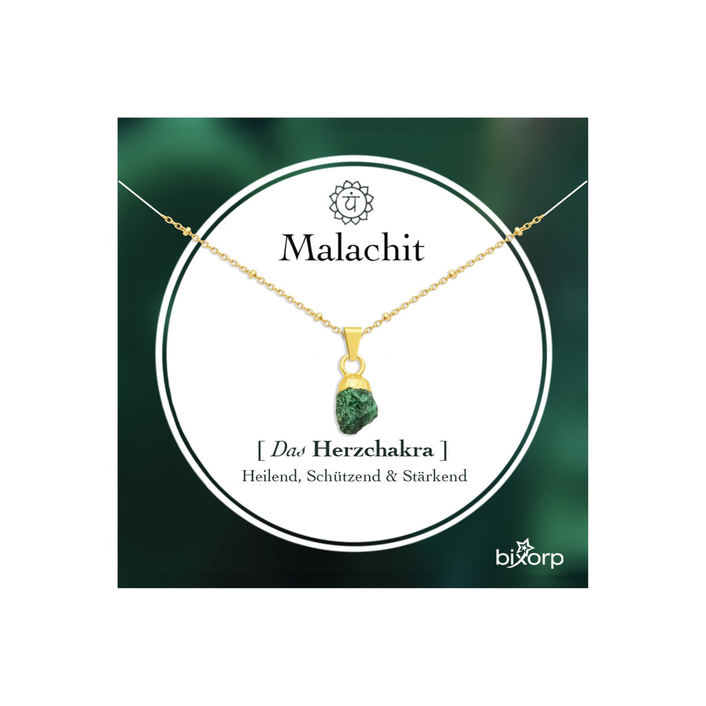 Chakra-Halskette aus rohen Edelsteinen mit 18 Karat Goldplattierung - Edelstahl - 36cm + 8cm verstellbar